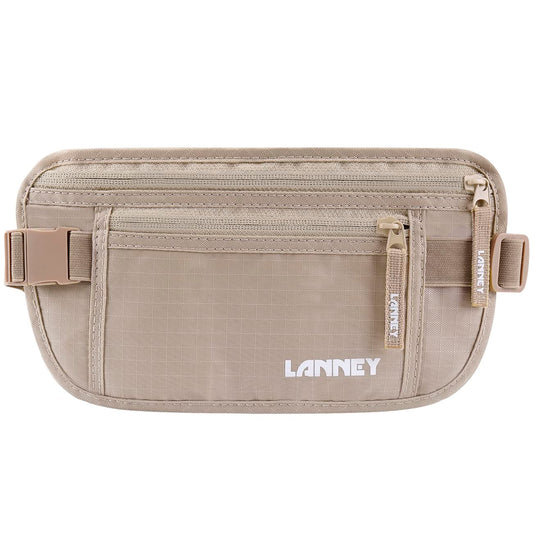 Money Belt for Travel, Slim RFID Blocking Women and Men Hidden Travel Pouch Under Clothes, Passport