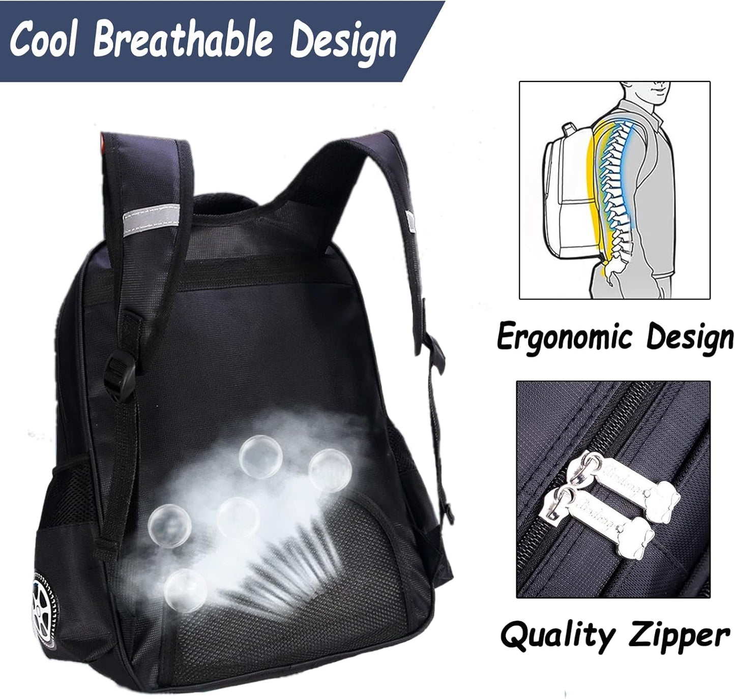 Kids Backpack for School, Boys Backpack with Lunch Bag and Pencil Case, Robot Backpack for Boys, Mochila Para Niños