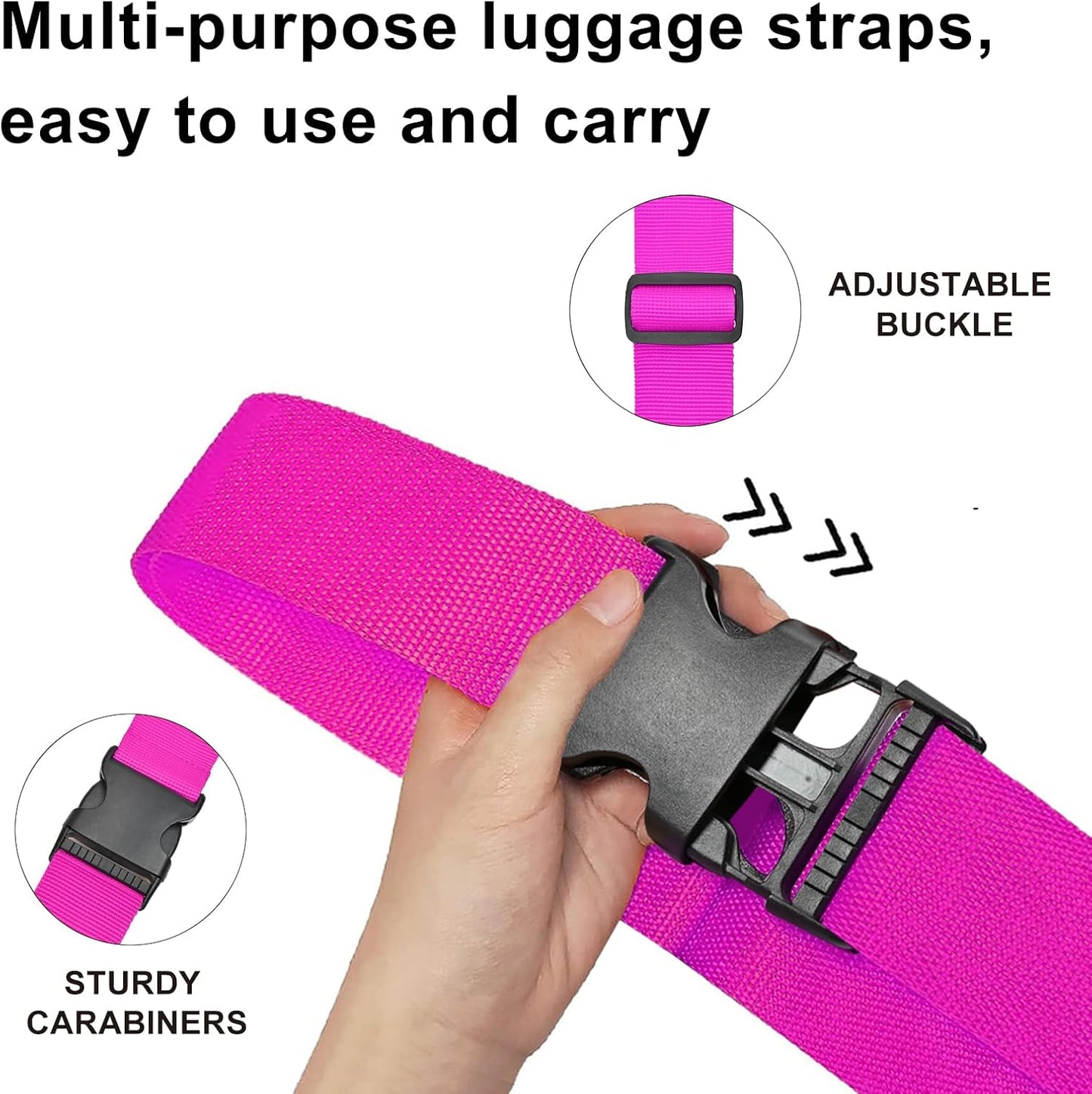 Luggage Straps - Secure and Durable Suitcase Straps for Travel - Adjustable Travel Belt and Bag Straps - Luggage Accessories for Easy Identification - Pack of 10