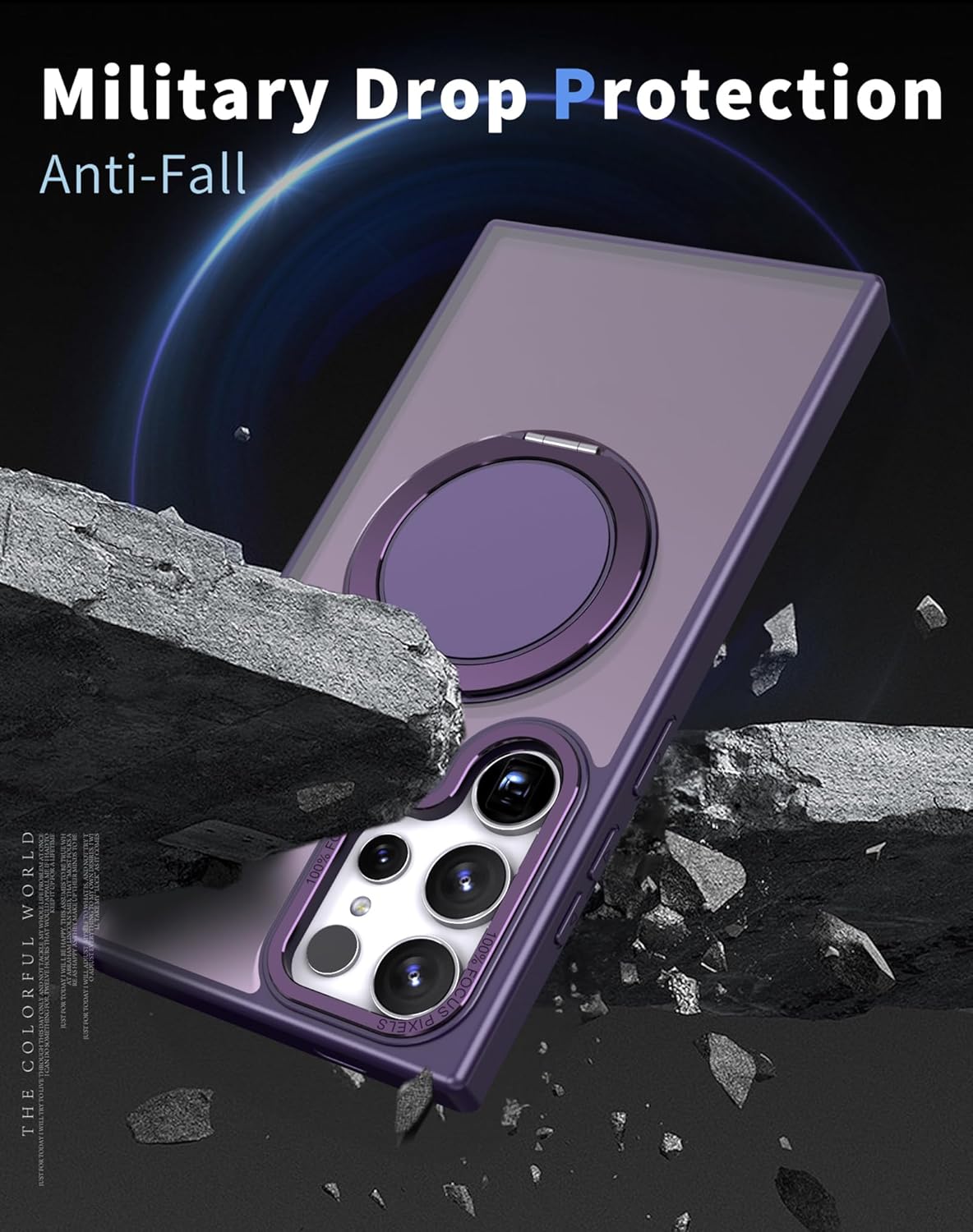 Magnetic Stand Case for Samsung Galaxy S24 Ultra 6.8" [with 2 Tempered Glass Film] [360° Rotation Magnetic Stand] [Compatible with Magsafe] Military-Grade Drop Protection Case, Purple