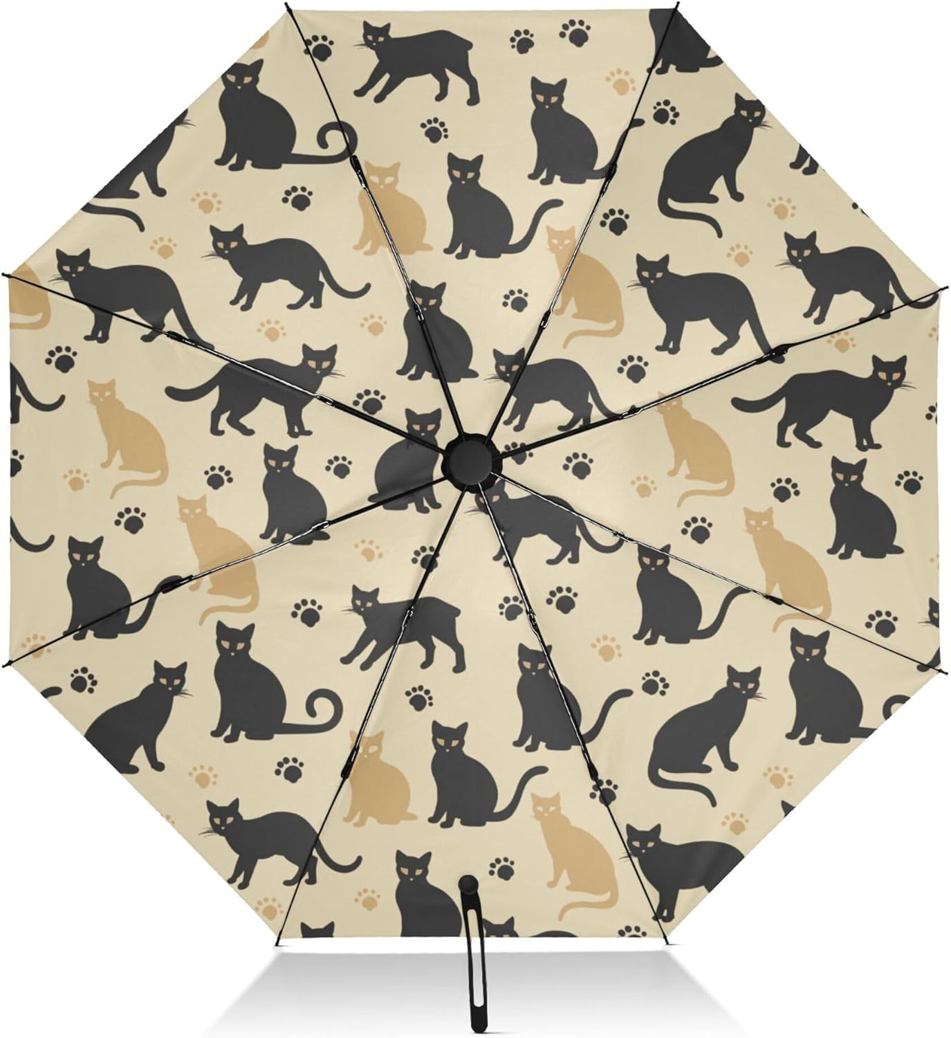 Automatic Folding Umbrella Windproof Strong, UV Protection Compact Black Gothic Moon Spider Webs and Bats Sun Rain Sun Rain Travel Umbrellas for Women Men