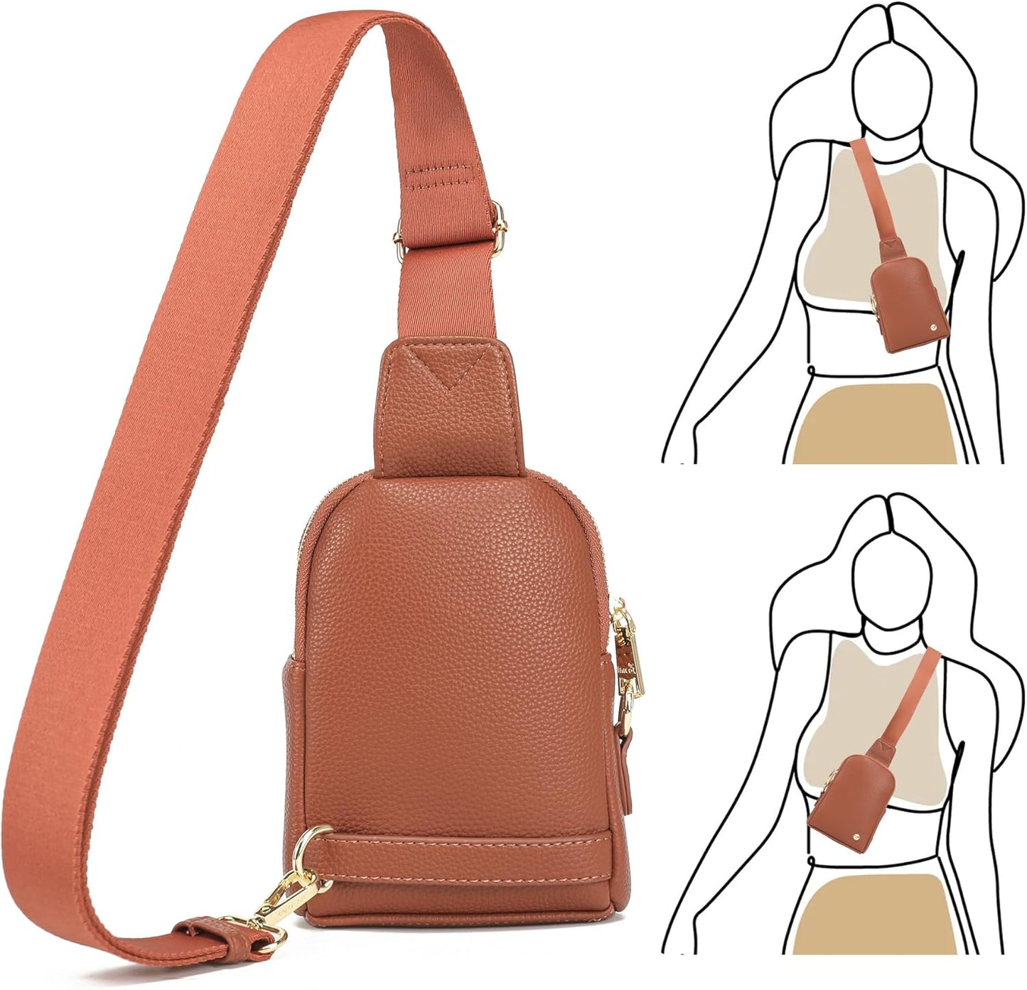 INICAT Travel Small Sling Bag Faux Leather Crossbody Bags Women Cross Body Bag Purses for Woman