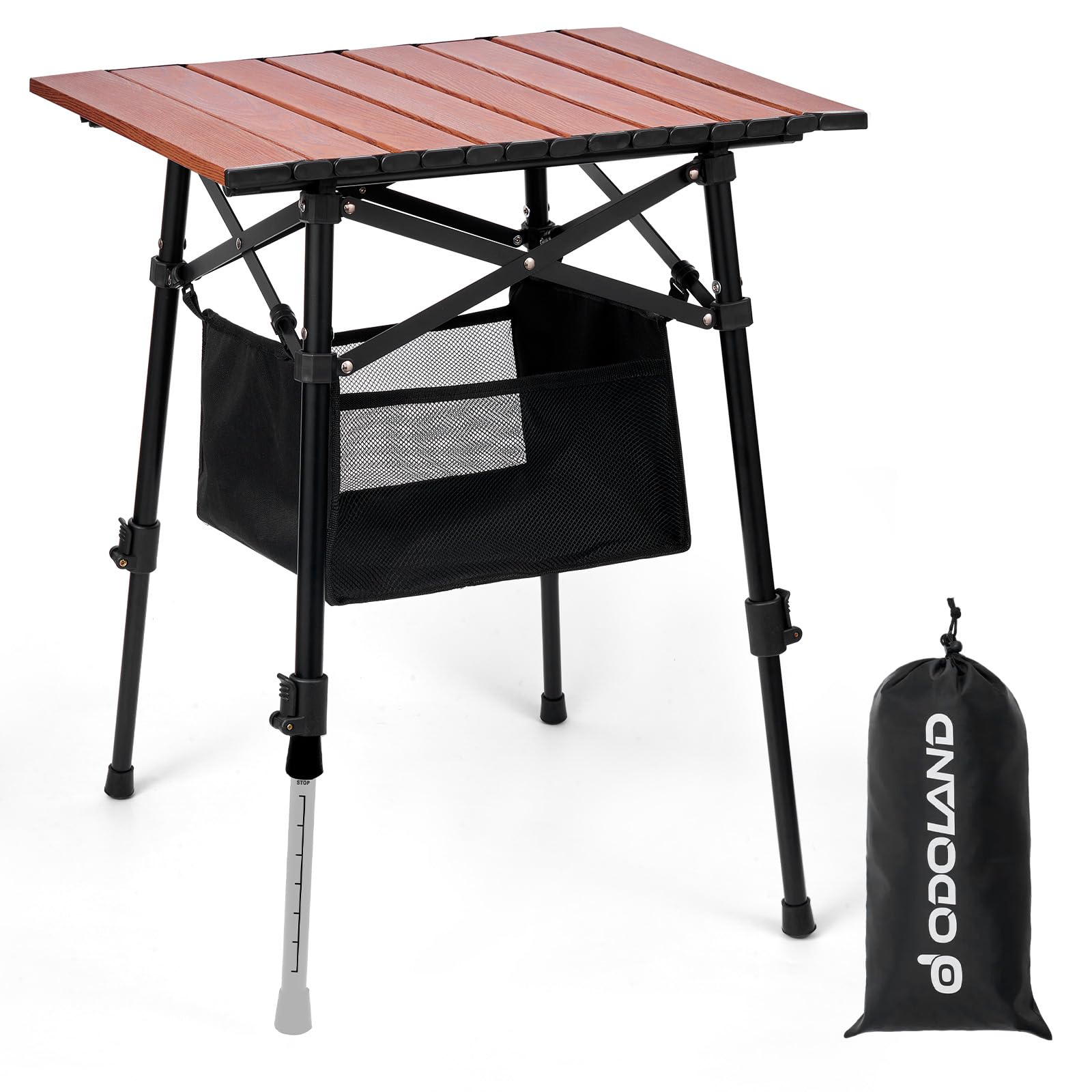 Odoland Portable Camping Table, Folding for Beach Outdoor Adjustable Height