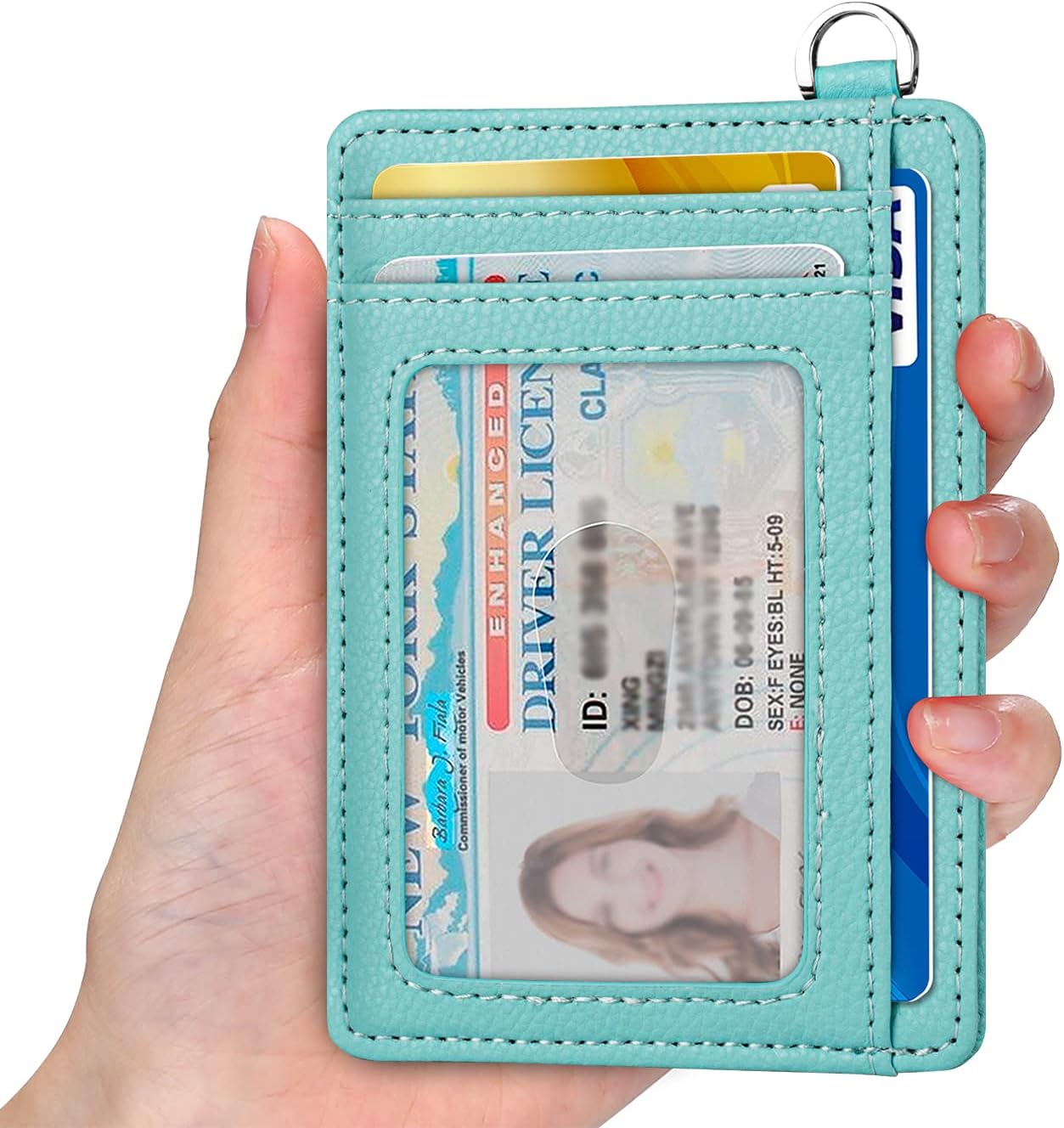 EcoVision Slim Minimalist Front Pocket Wallet, RFID Blocking Credit Card Holder Wallet with Detachable D-Shackle for Men Women