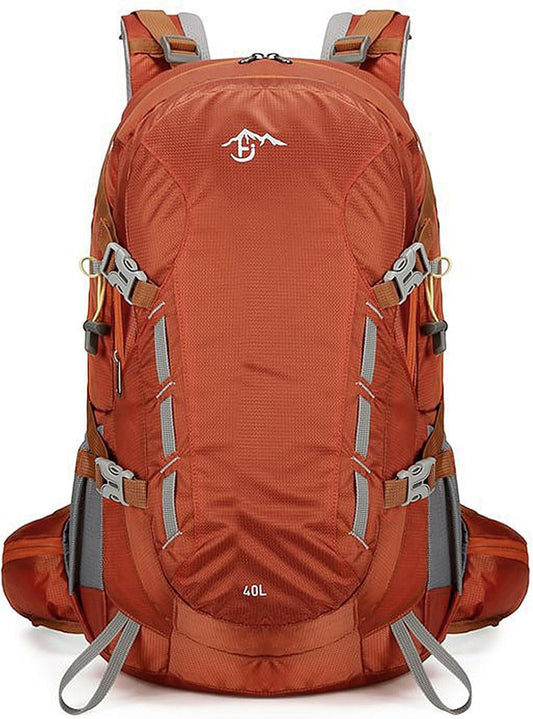 Long Keeper 40L Hiking Backpack Camping Daypack with Waterproof Rain Cover Lightweight Outdoor Sport Travel Backpack Rucksack (Orange)