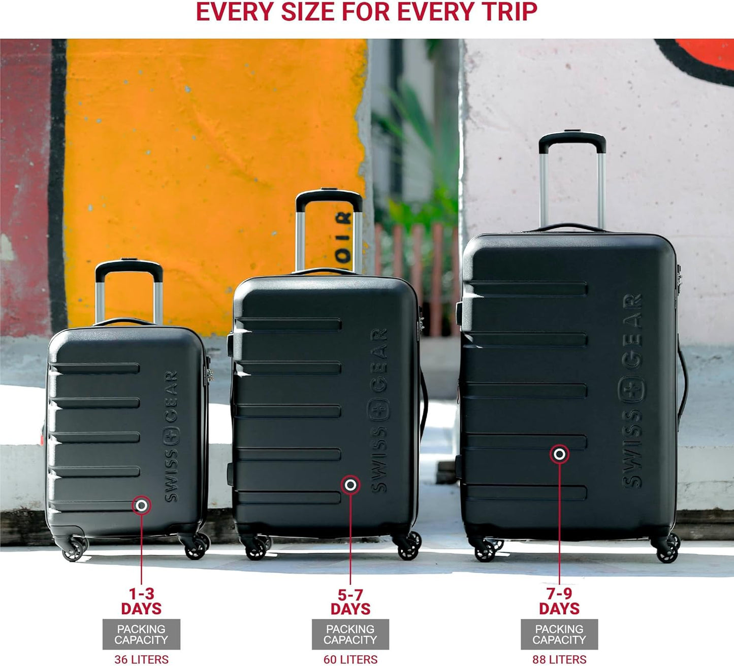 SwissGear 7366 Hardside Expandable Luggage with Spinner Wheels, Grey, 2-Piece Set (19/27)