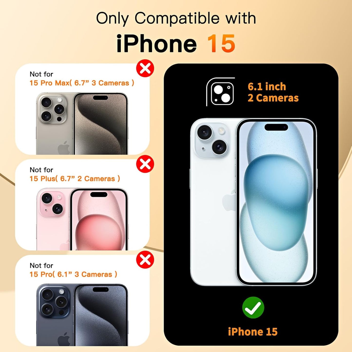 COOLQO for iPhone 15 Case 6.1'' Upgraded 360° Spin Magnetic Stand [Compatible with Magsafe][Military Protection] Plating Matte Scratch-Resistant Back Protective Shockproof Phone Case, Purple Gold