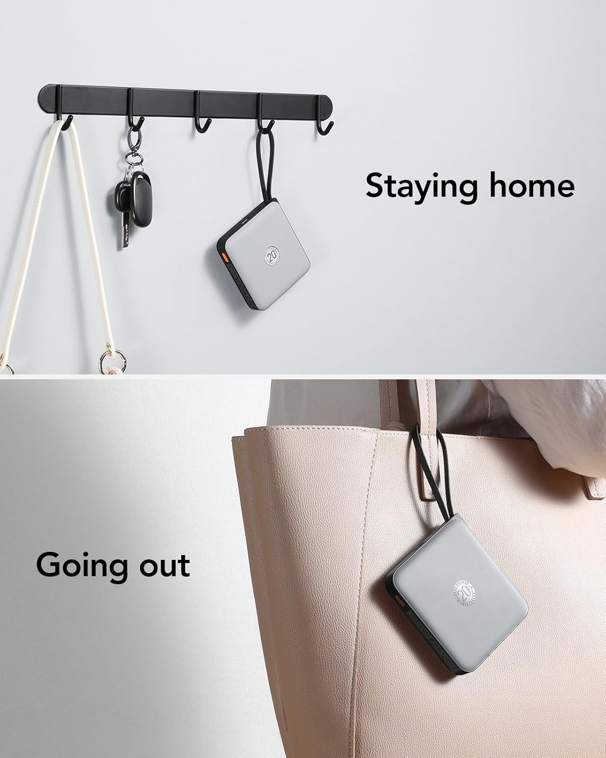 VRURC Portable Phone Charger 4 Built-in Cables, Fast Charging PD 20W Power Bank 10000mAh, USB C