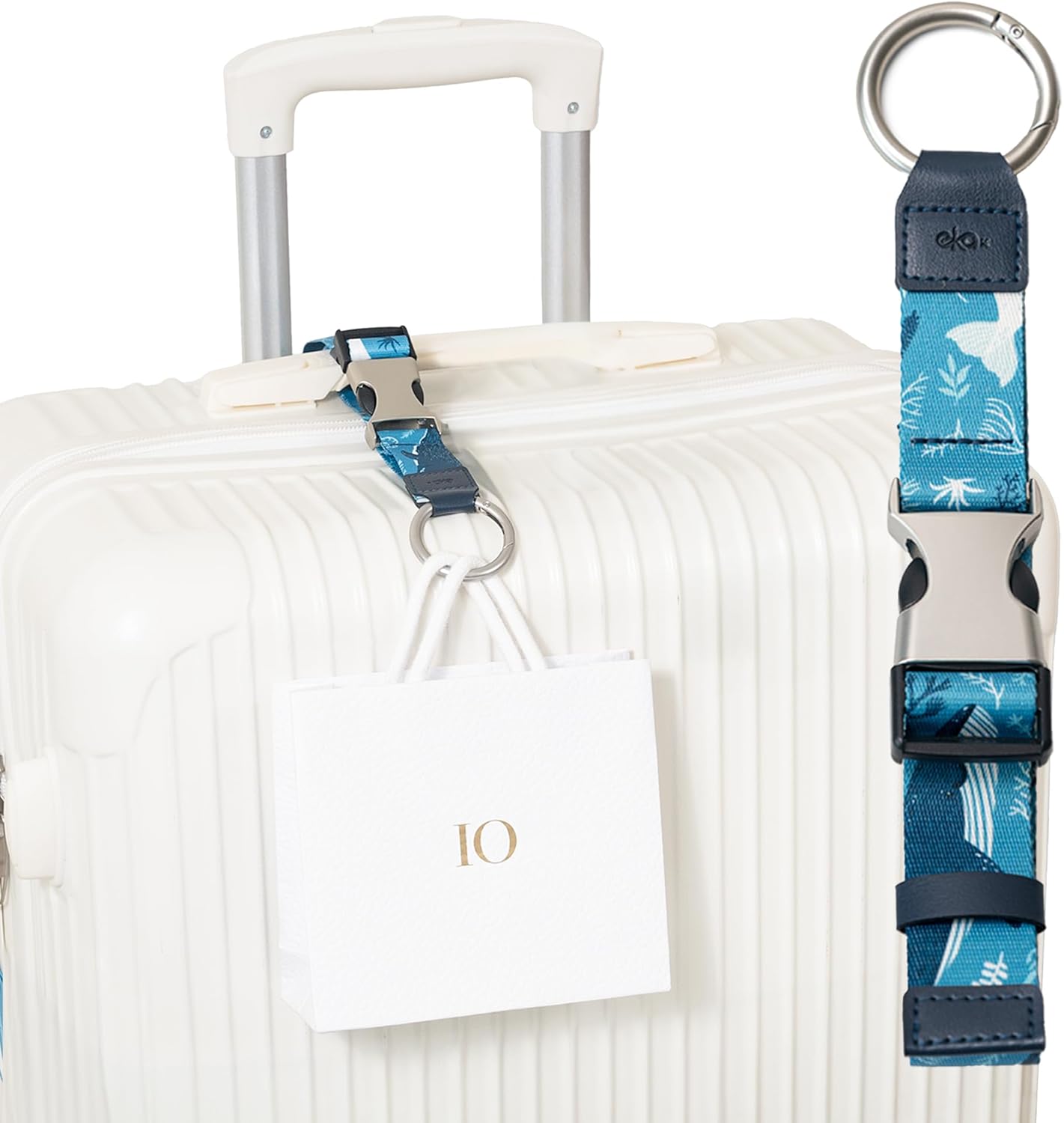Add-a-Bag Luggage Strap, Adjustable Travel Carry Strap with Ring Hooks & Buckle, Heavy-Duty Bag Holder & Jacket Gripper, Luggage Straps/Luggage Belt, Travel Clip for Carry-On Suitcase & Backpack