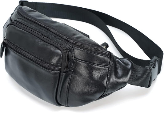 Polare Genuine Leather Fanny Pack/Waist Bag/Organizer (Classic Style)