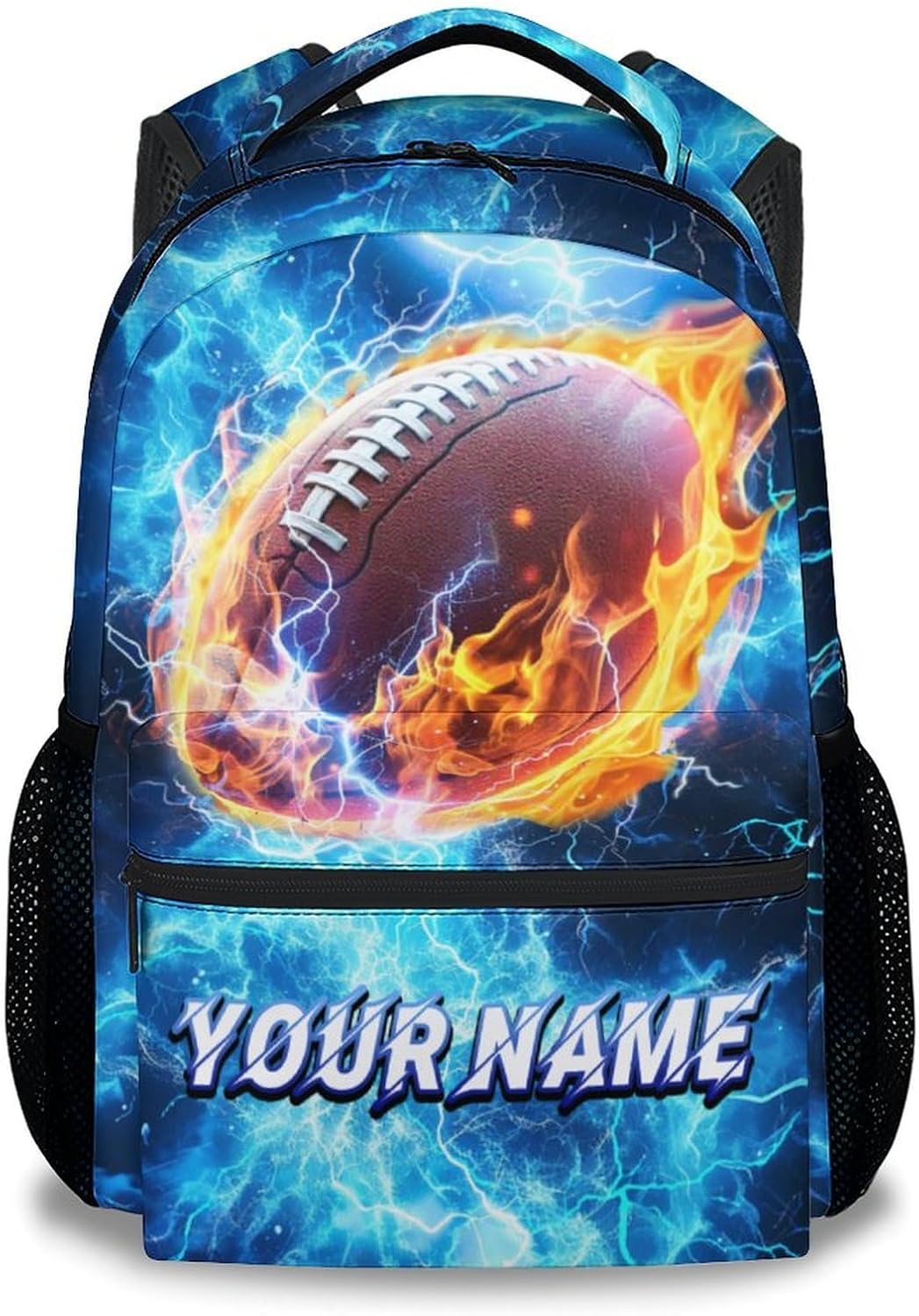 Backpack for Boys - Personalized Football Backpacks for Kids - Custom Bookbag for Elementary - Sports School Bag for Youth(17 Inch)