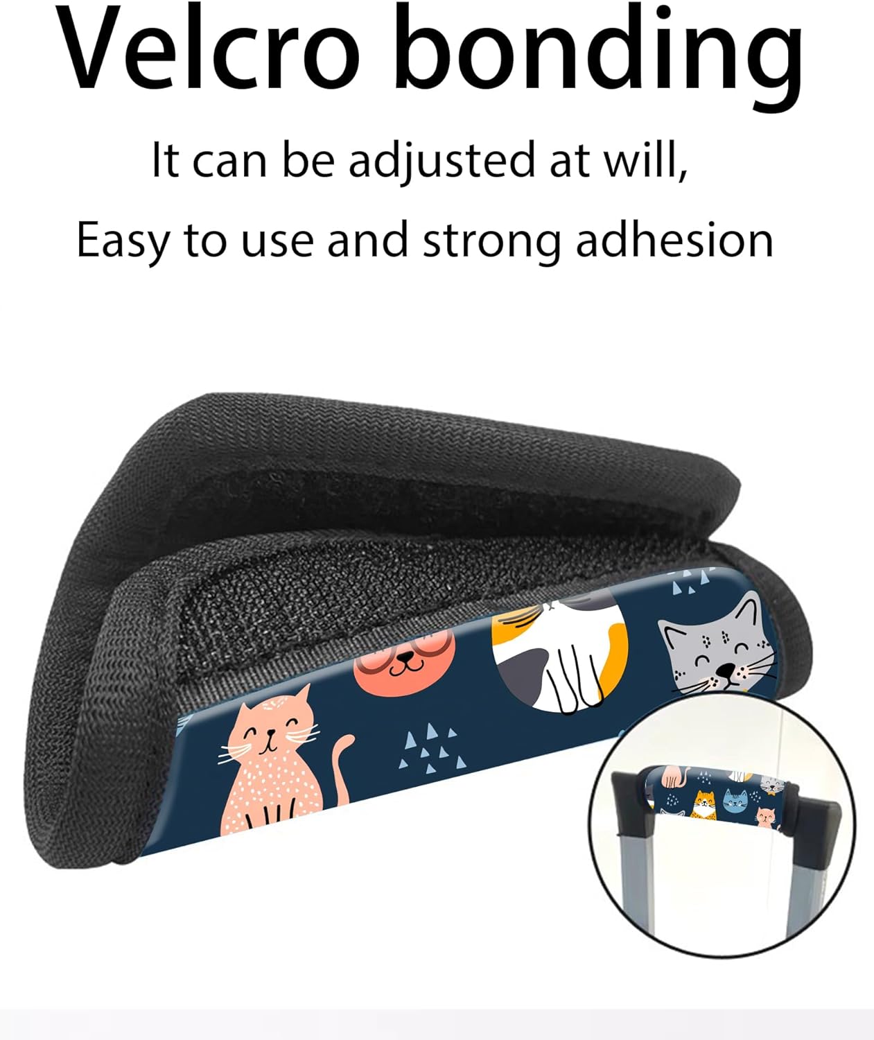 2 Pack Luggage Handle Wrap Travel Tags - Set of Luggage Tags for Suitcases, Identifiers, Marker, and Handle Covers - Cruise Accessories and Travel Gifts（Cute Colorful Cat