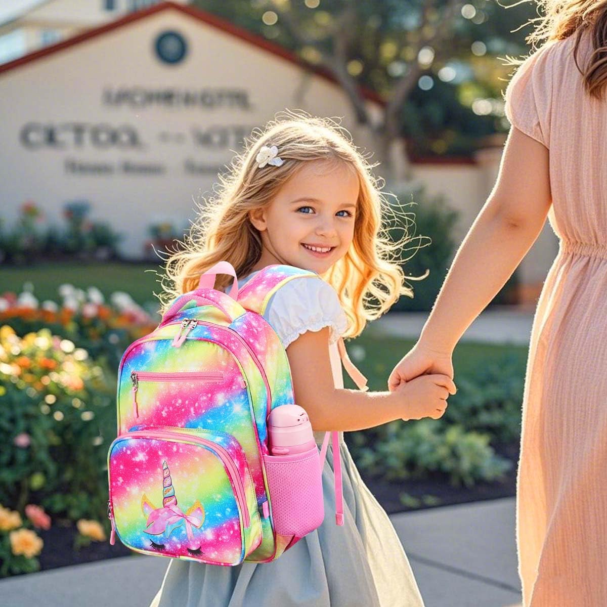 RHCPFOVR Kids Backpack for Girls - Girls Backpack 3-8 Ages Butterfly for Kids 15 Inch School Bookbag for Kindergarten Elementary School Bookbag for Girl 1st 2nd Grade