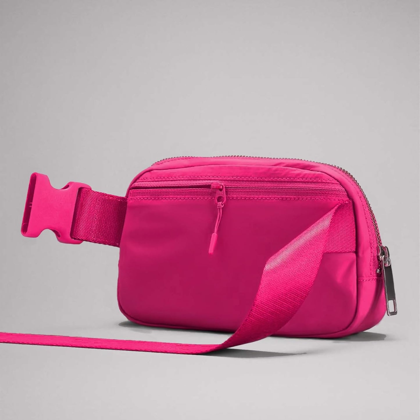 Fanny Pack Cross Body Small Crossbody Bags for Women Men Trendy Nylon Waterproof Mini Purse Travel Running Belt Bag Lulu Dupes Bum Hip Chest Waist Pack Side Bag Must Have Hot Pink