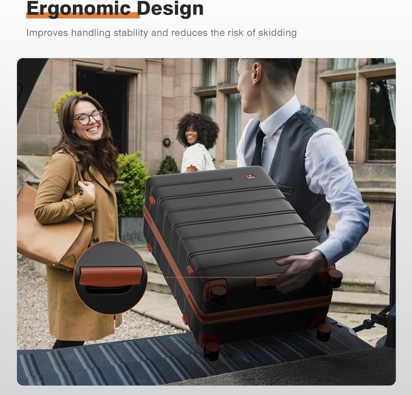 Carry on Luggage Set, 20 Inch Suitcase with 100% PC hardshell, Lightweight TSA Locks Quiet Spinner Wheels Durable Zipper, Travel Luggage for Men and Women, Y01 Beige(20"/DB/TB) Slightly Small