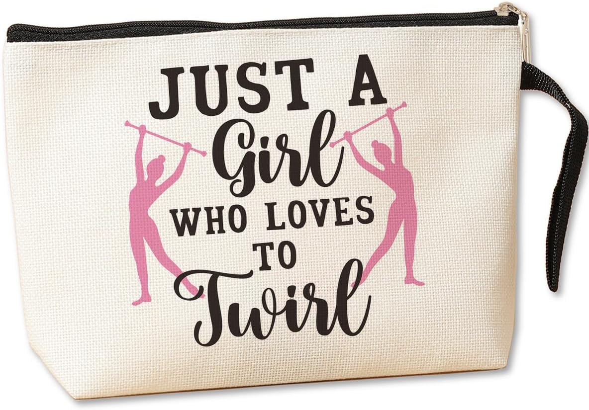Baton Twirling Gift Cosmetic Bag Baton Gifts Twirling Toiletry Bag Graduation Funny Makeup Bag Gymnastic Gifts Birthday Gifts for Women Teens Girls Girlfriend Twirler Gymnast Twirling Lover Sister