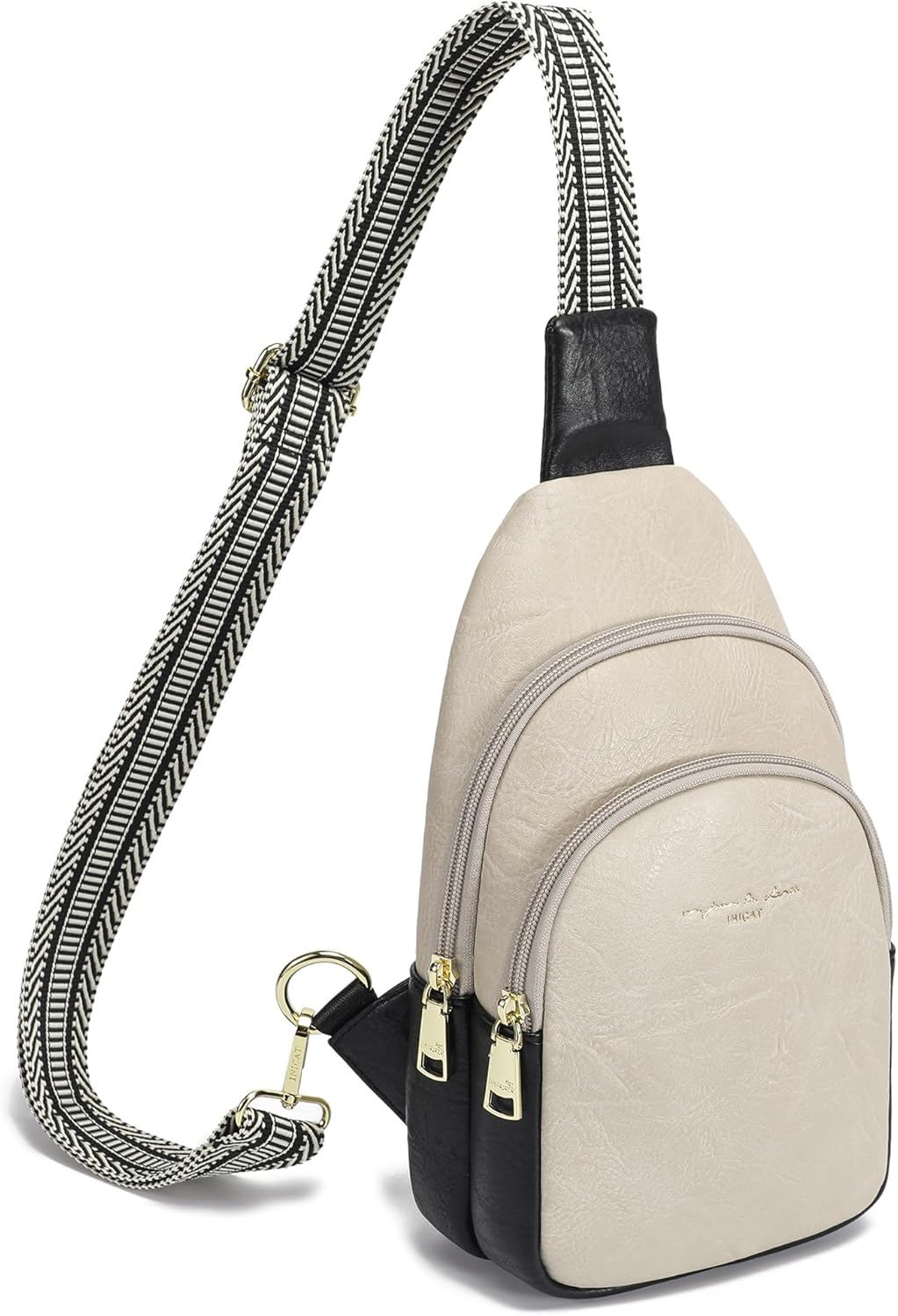 INICAT Crossbody Sling Bags Travel Cross Body Purses Faux Leather Fanny Packs Chest Bag for Women