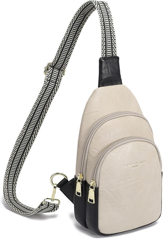 INICAT Crossbody Sling Bags Travel Cross Body Purses Faux Leather Fanny Packs Chest Bag for Women