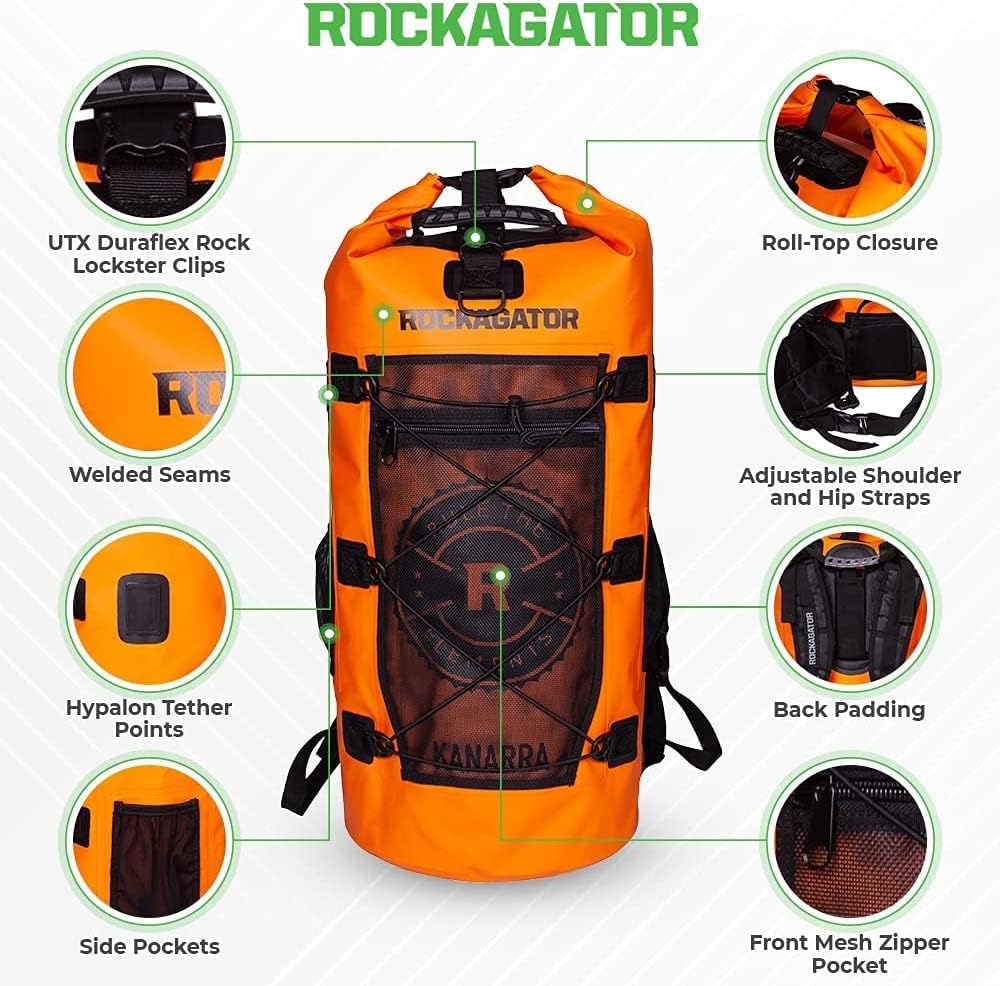 Rockagator Waterproof Backpack - HYDRIC Series Water Proof Floating Dry Bag River Pack (Desert Tan, 40 L)