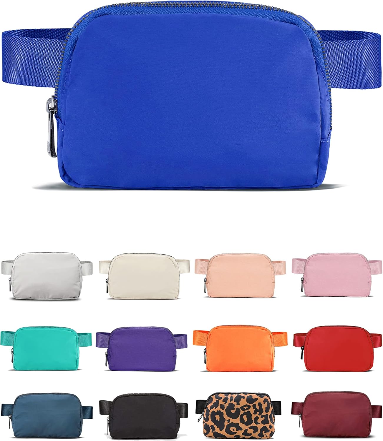 Fanny Pack Cross Body Bag Small Crossbody Bags for Women Men Trendy Nylon Waterproof Mini Purse Travel Running Belt Lulu Dupes Bum Hip Chest Waist Pack Side Bag Must Have Blue