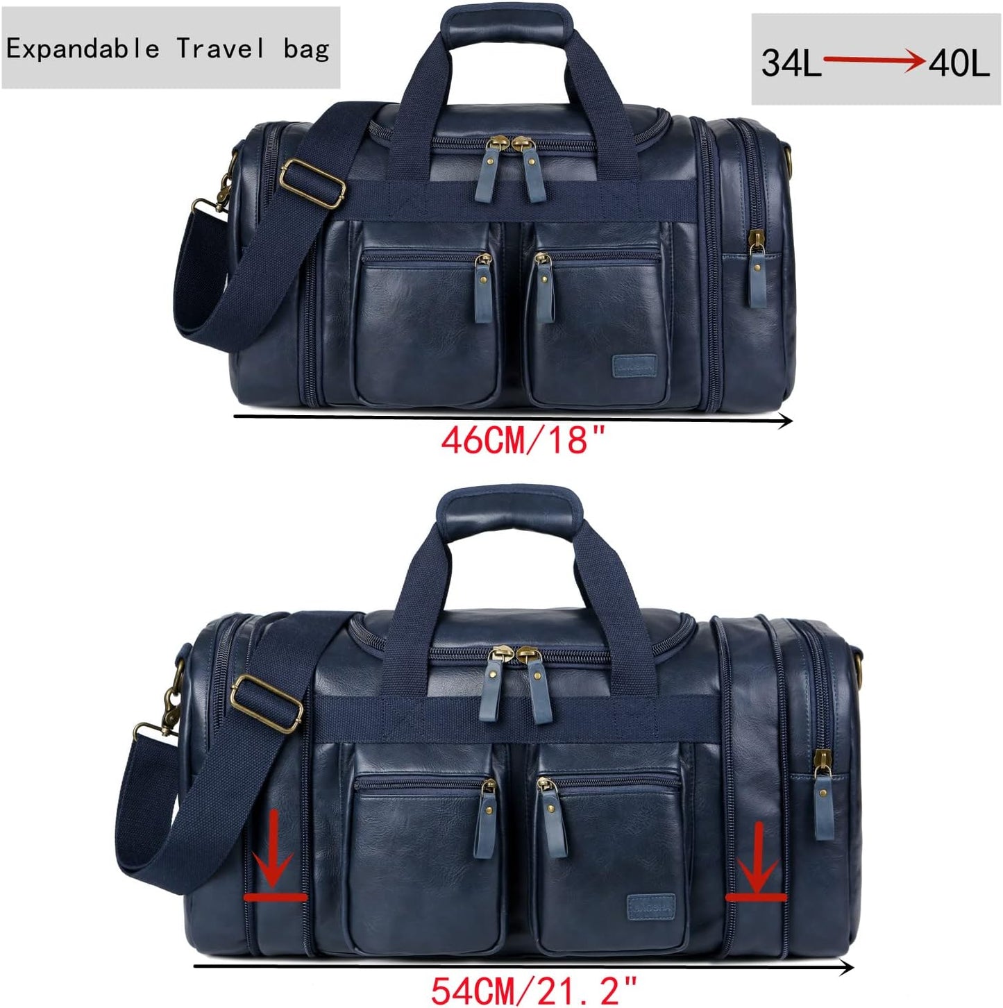 Vegan Leather Travel Duffel Weekender Bag Carry on Overnight Bag Sports Duffel bag For men and Women HB-21
