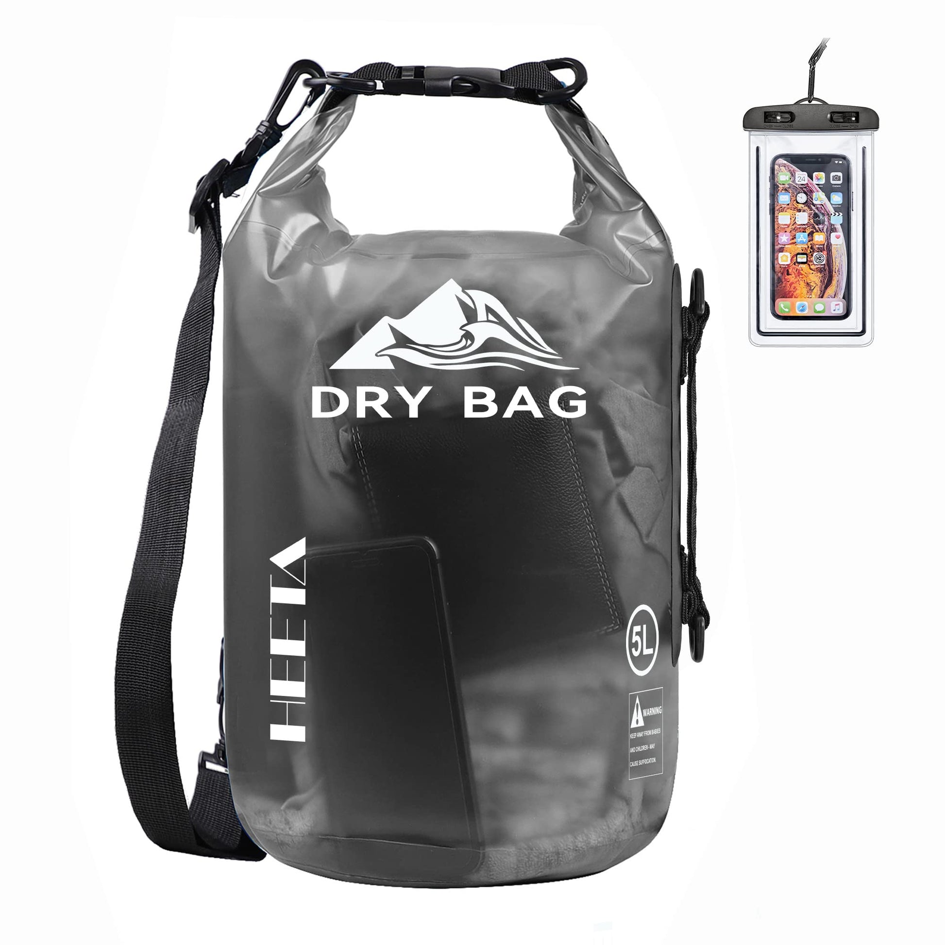 HEETA Dry Bag Waterproof for Women Men, Roll Top Lightweight Dry Storage Bag Backpack with Phone