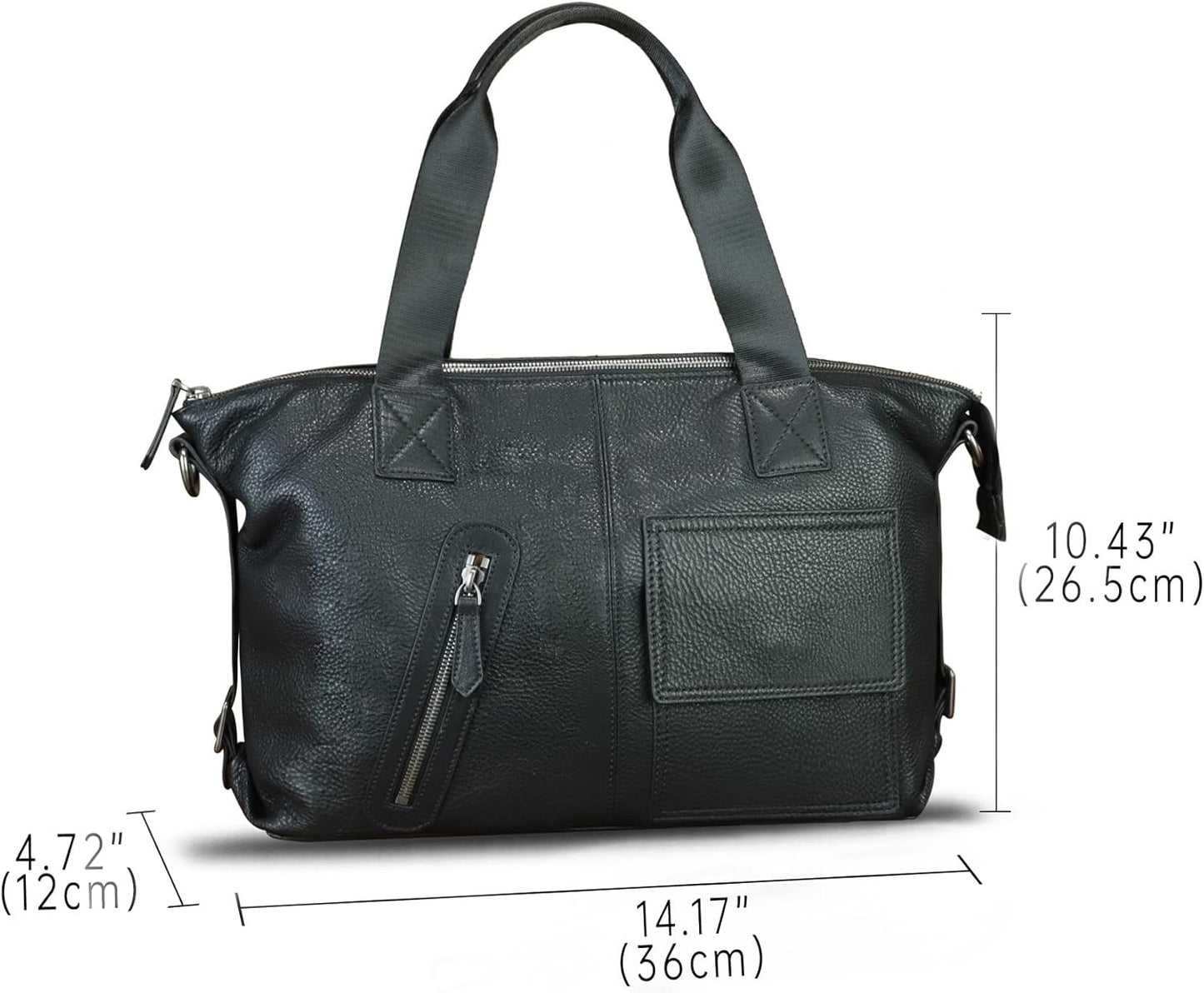 Genuine Leather Messenger Bag and Briefcase Purse for Men Leather Top Handle Handbags Satchel Shoulder Bag for Laptop Strap