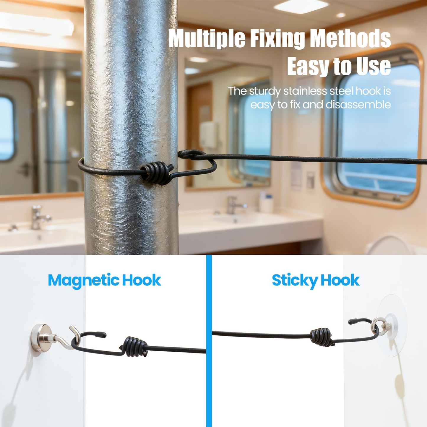Magnetic Clothesline for Cruise Ship,Portable Clothes Line for Traveling