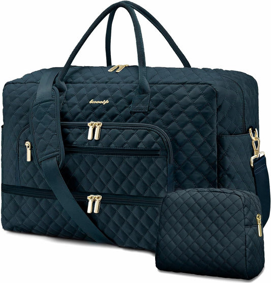 Travel Duffle Bag Weekender for Women - 38L Carry-On Overnight Bag Personal Item Bag with Shoe Compartment & Wet Pocket Weekend Tote Bags with Toiletry Bag Hospital Bags for Labor and Delivery