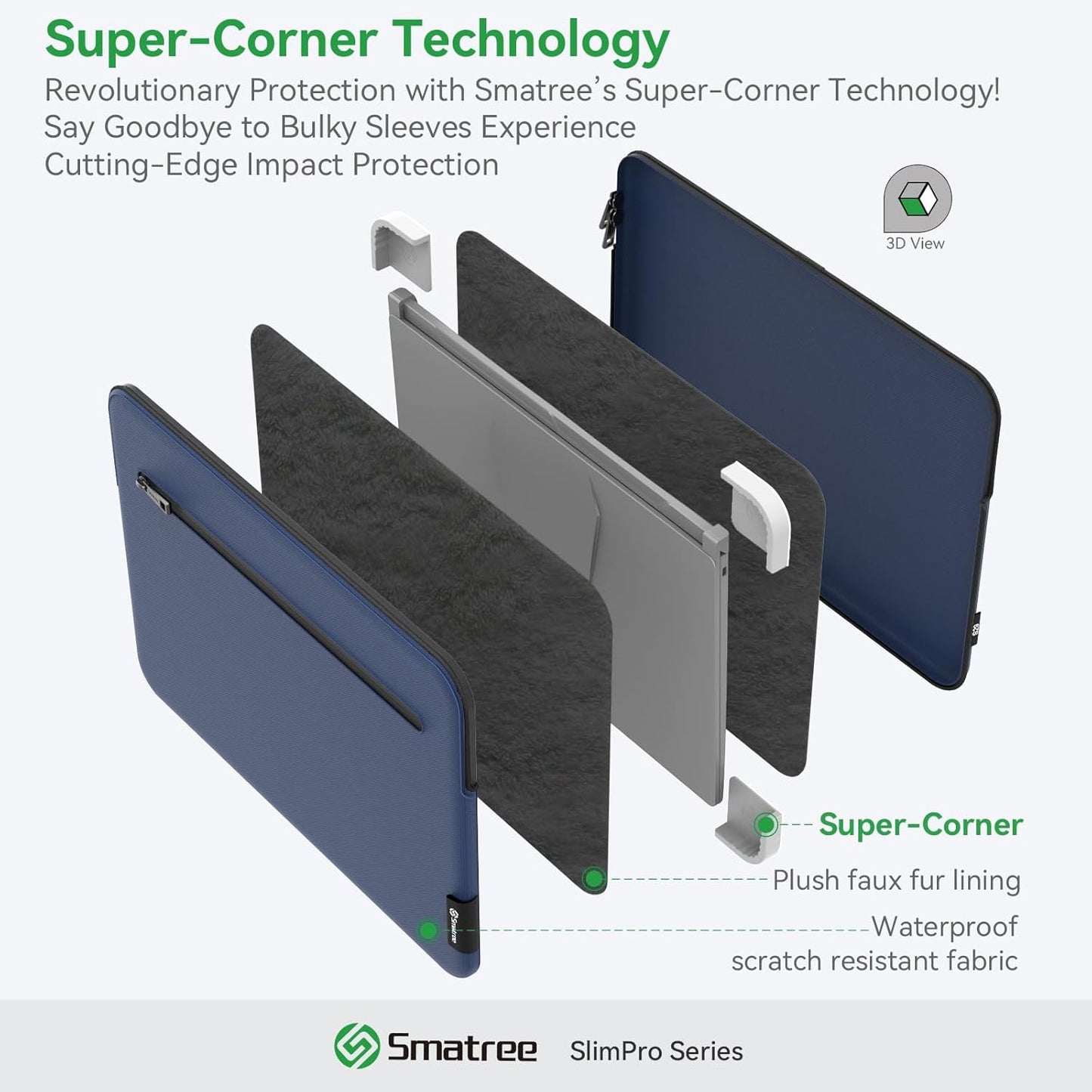Smatree SlimPro Laptop Sleeve Case for 16 inch ASUS V16 V3607, for 15.6 inch Zenbook Pro Duo 15