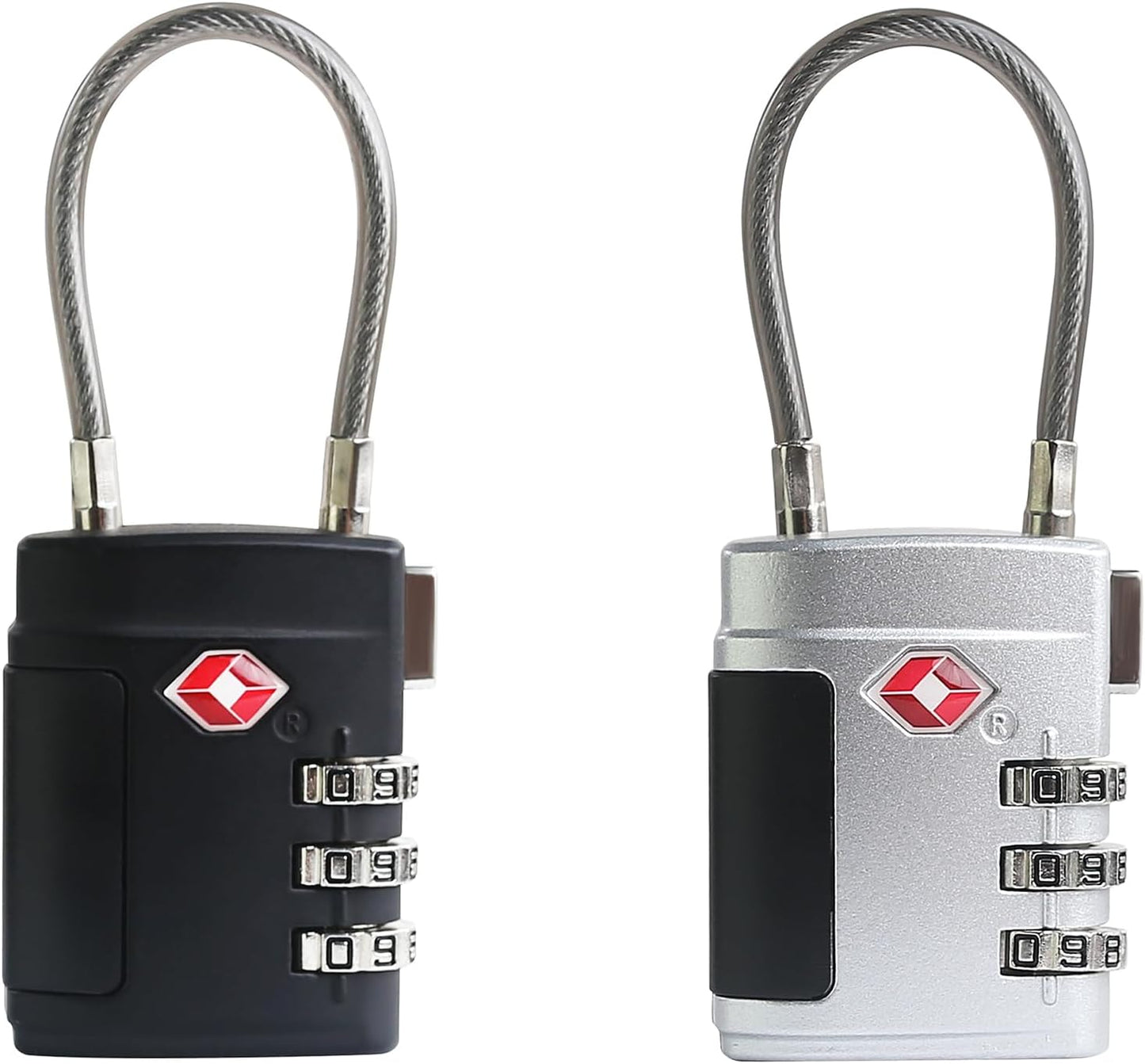 Luggage Locks TSA Approved 2 Pack, Small Combination Padlock, TSA Locks for Luggage, Combo Cabel