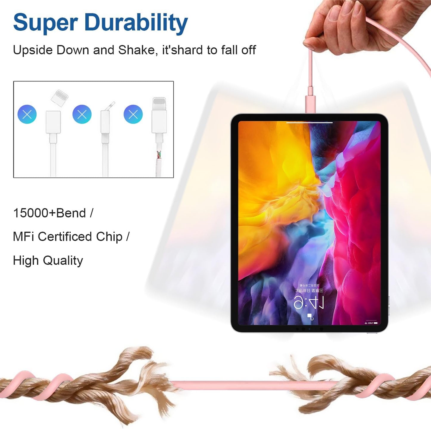iPhone 16 15 Fast Charger and 10ft Type C to C Cable Cord Long,20W USB C Charging Block for Apple iPhone 16 Pro/16 Plus/15 Pro Max/15/iPad Wall Plug Power Adapter Cube Brick 12.9/11/Air 4th/6 Gen/Mini