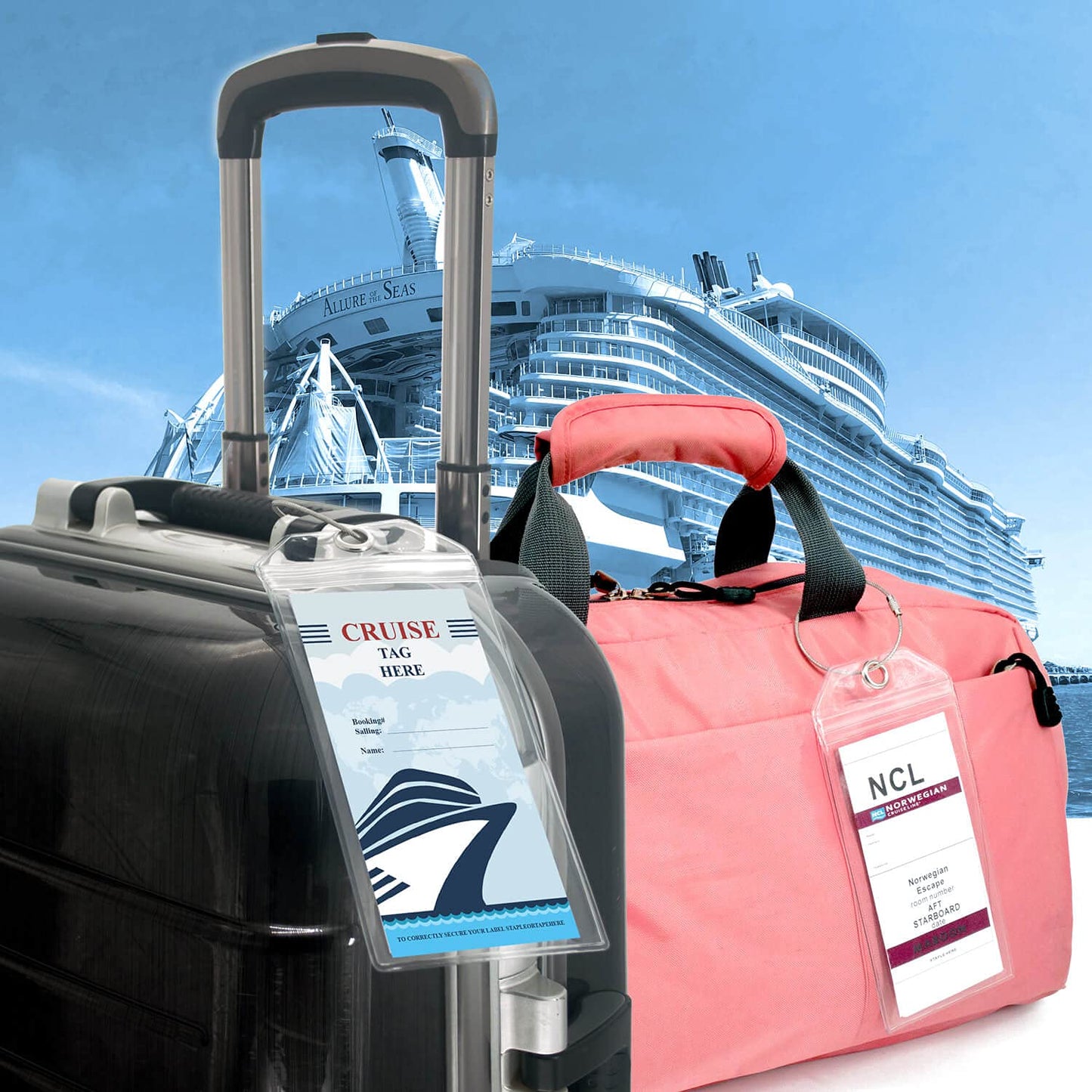 Cruise Ship Essentials for Carnival, Princess, NCL, MSC by JOLLYANTS, Cruise Luggage Tag Holders