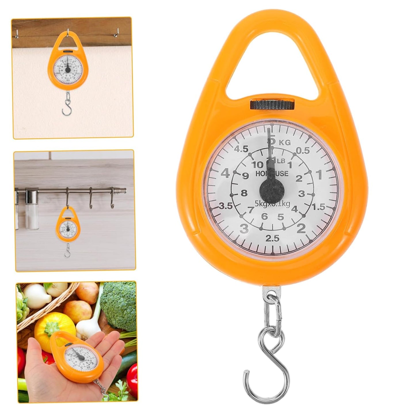 Portable Spring Scale for Luggage Compact Hanging Measurement Tool with Hook Fashionable Color for Travel and Small Item Weighing