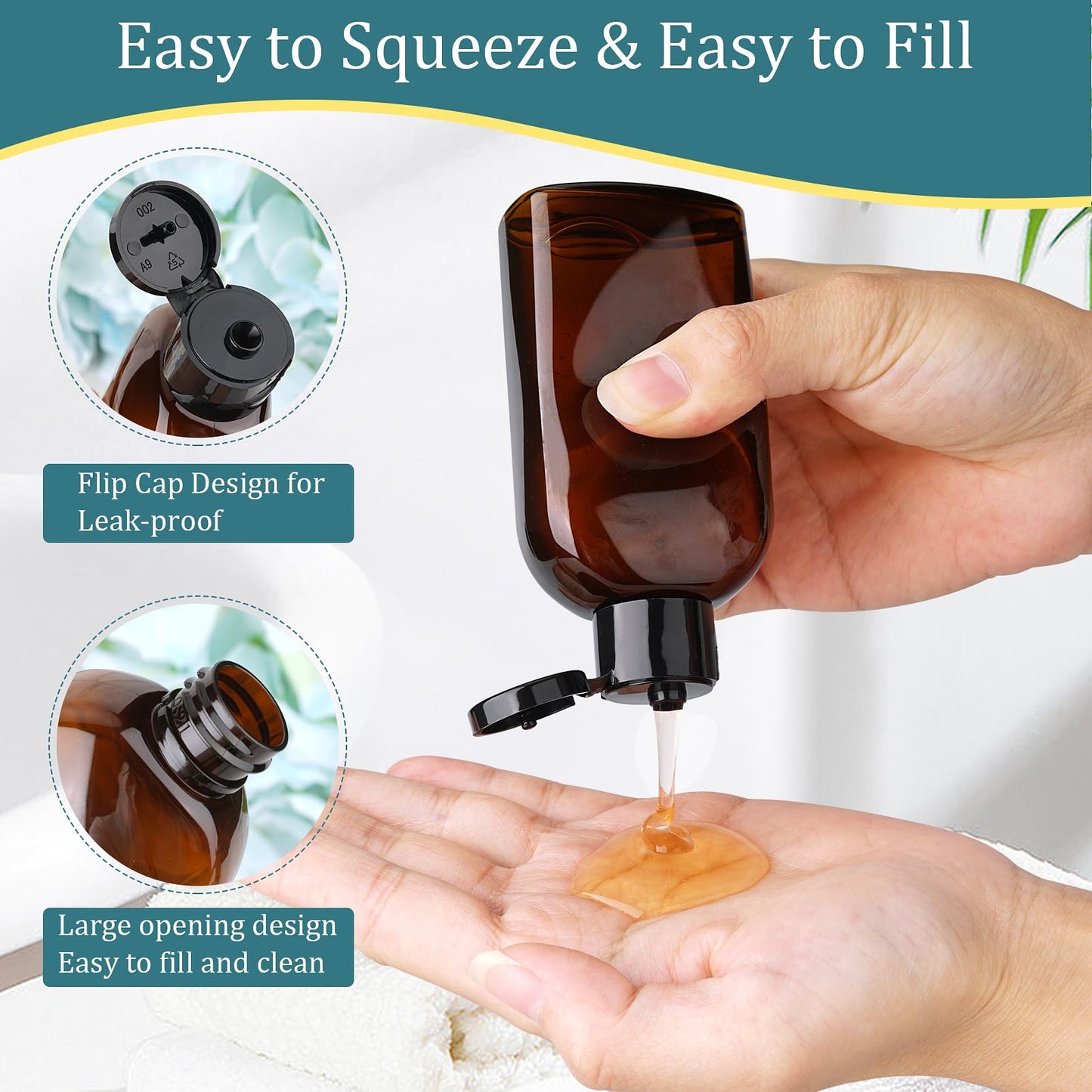 Cosywell 4 Pack 3.4 oz Preprinted Travel Bottles for Toiletries