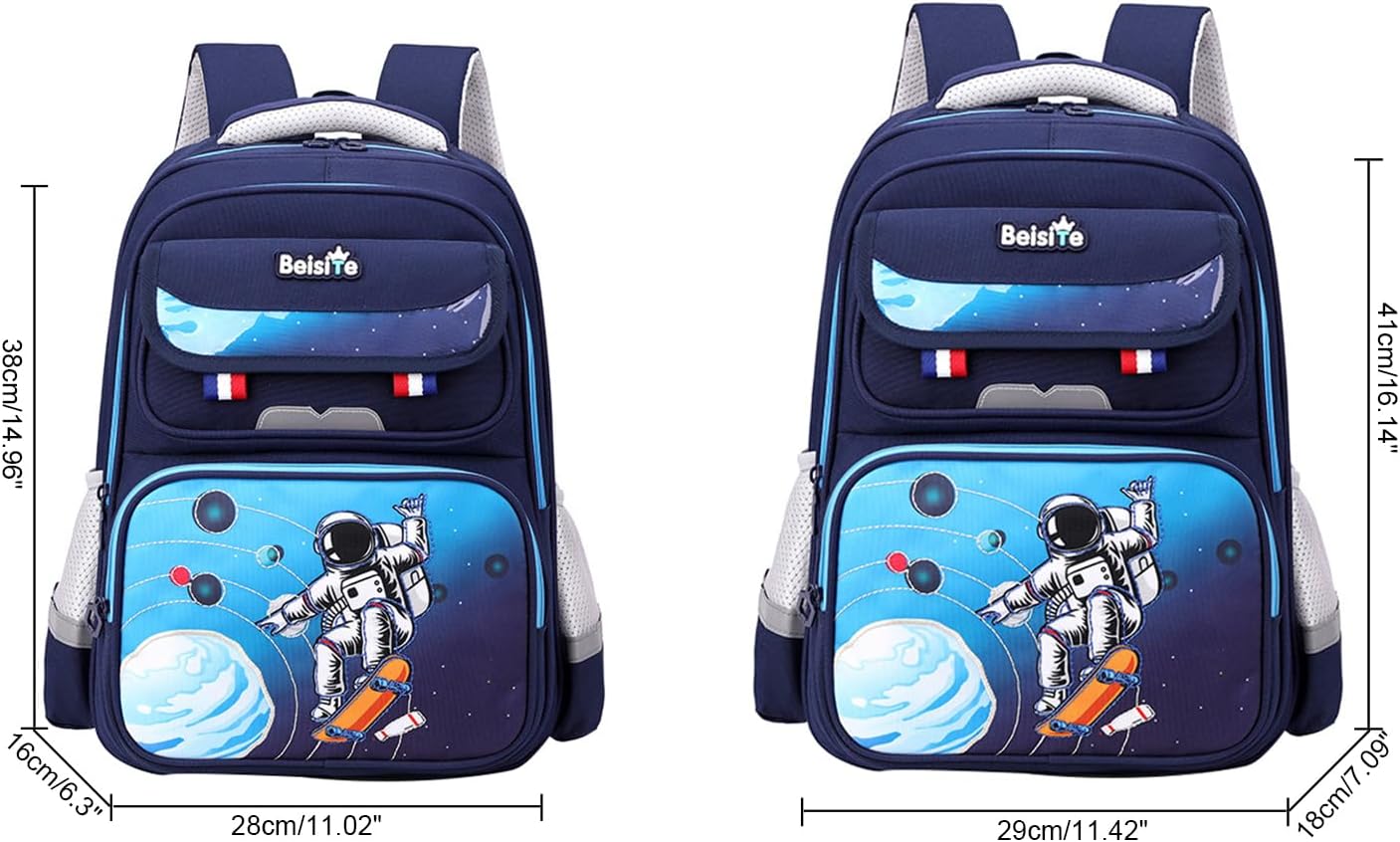 JiaYou Unisex Child Backpack Multi Layer Primary School Daypack with Detachable waist belt(Blue,21 Liters)