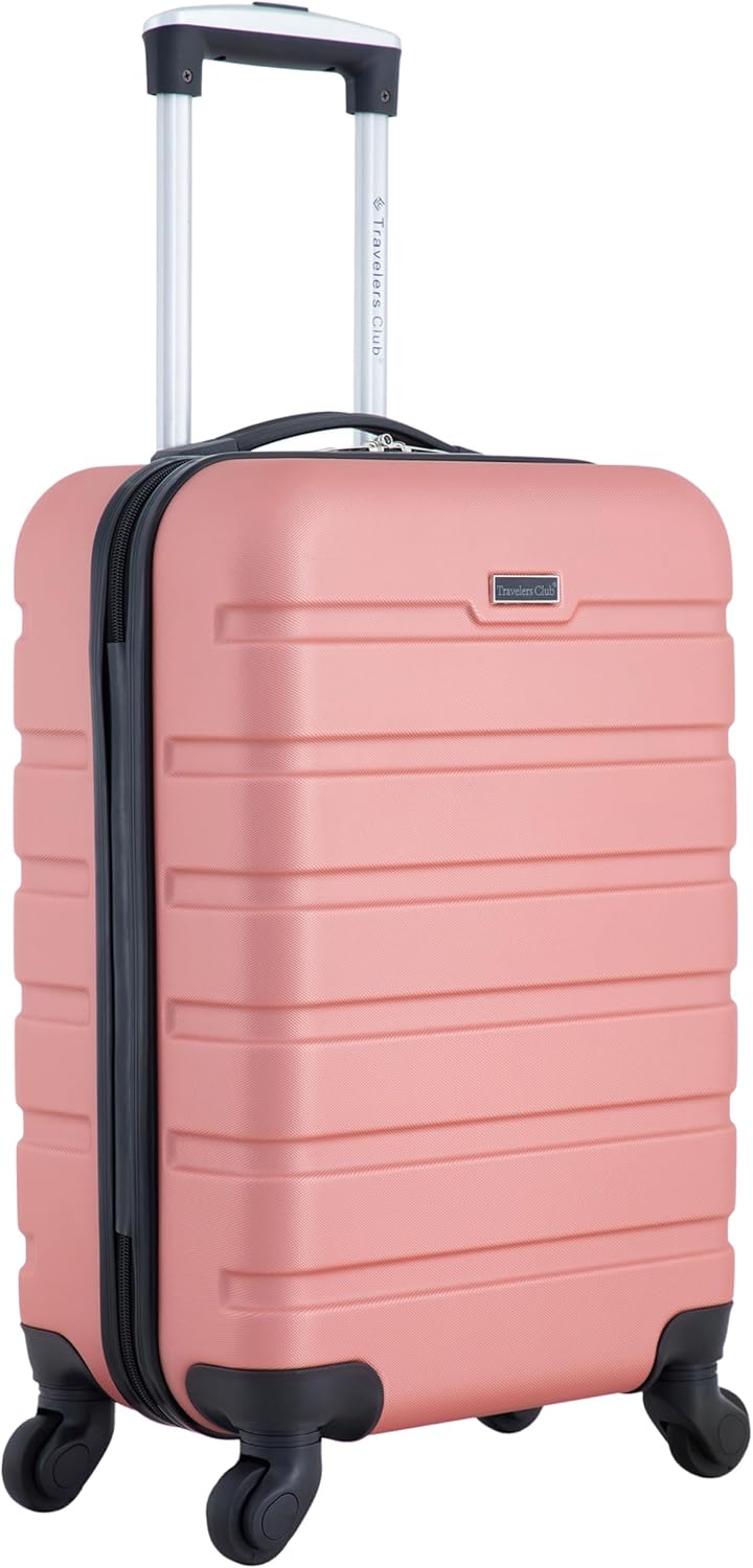 Travelers Club Harper Luggage, Rose Gold, 22-Inch Carry-On