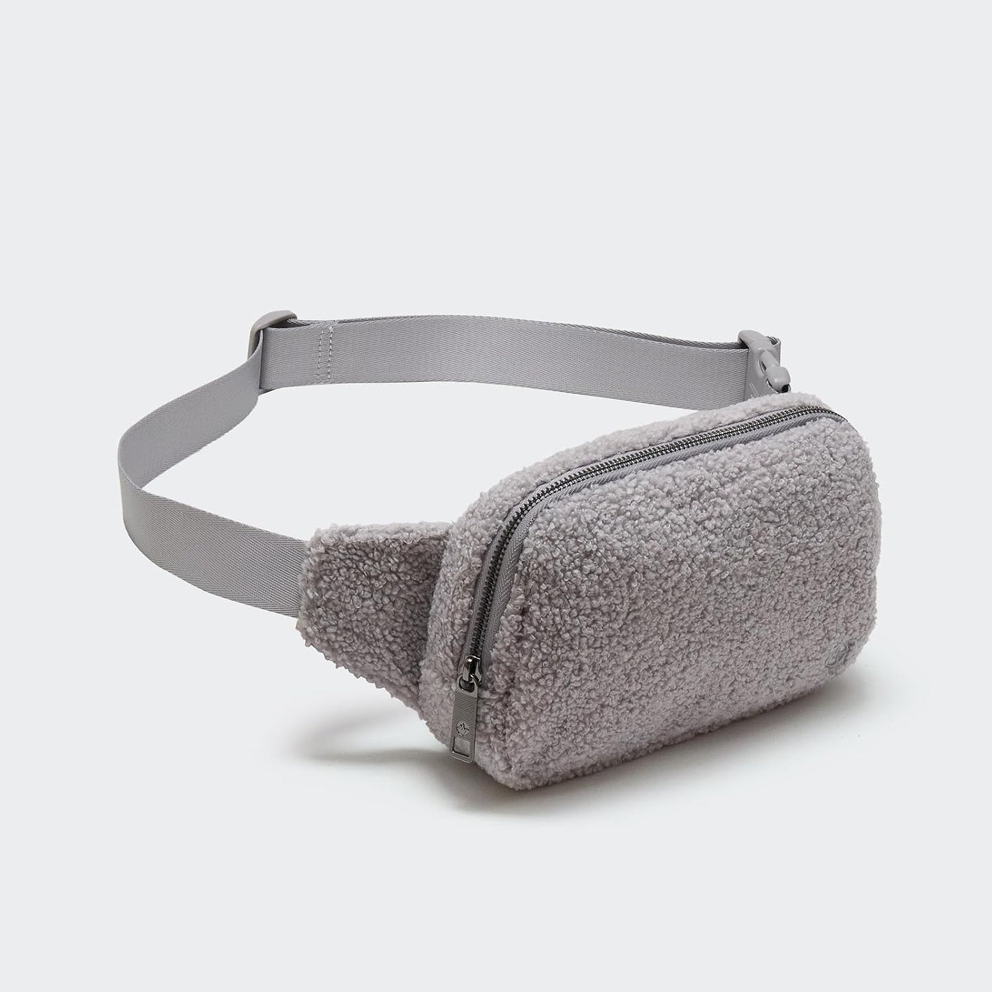 Pander Large 2L Fanny pack Everywhere Fleece Belt Bag for Women and Men with Adjustable strap Belt. (Light Grey)