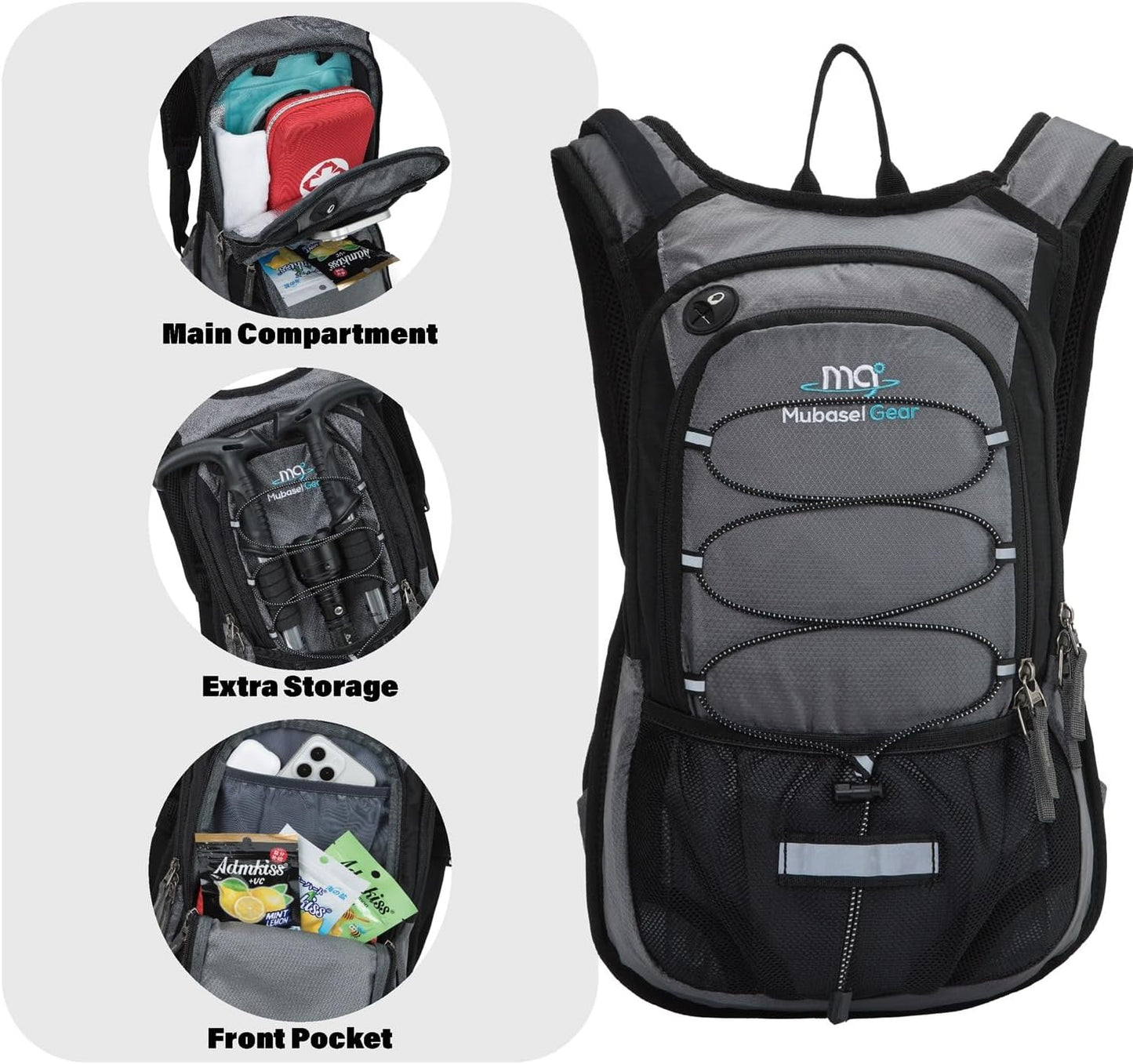 15L Insulated Hydration Backpack Pack with 2L Water Bladder Lightweight Hiking Backpack Bag for