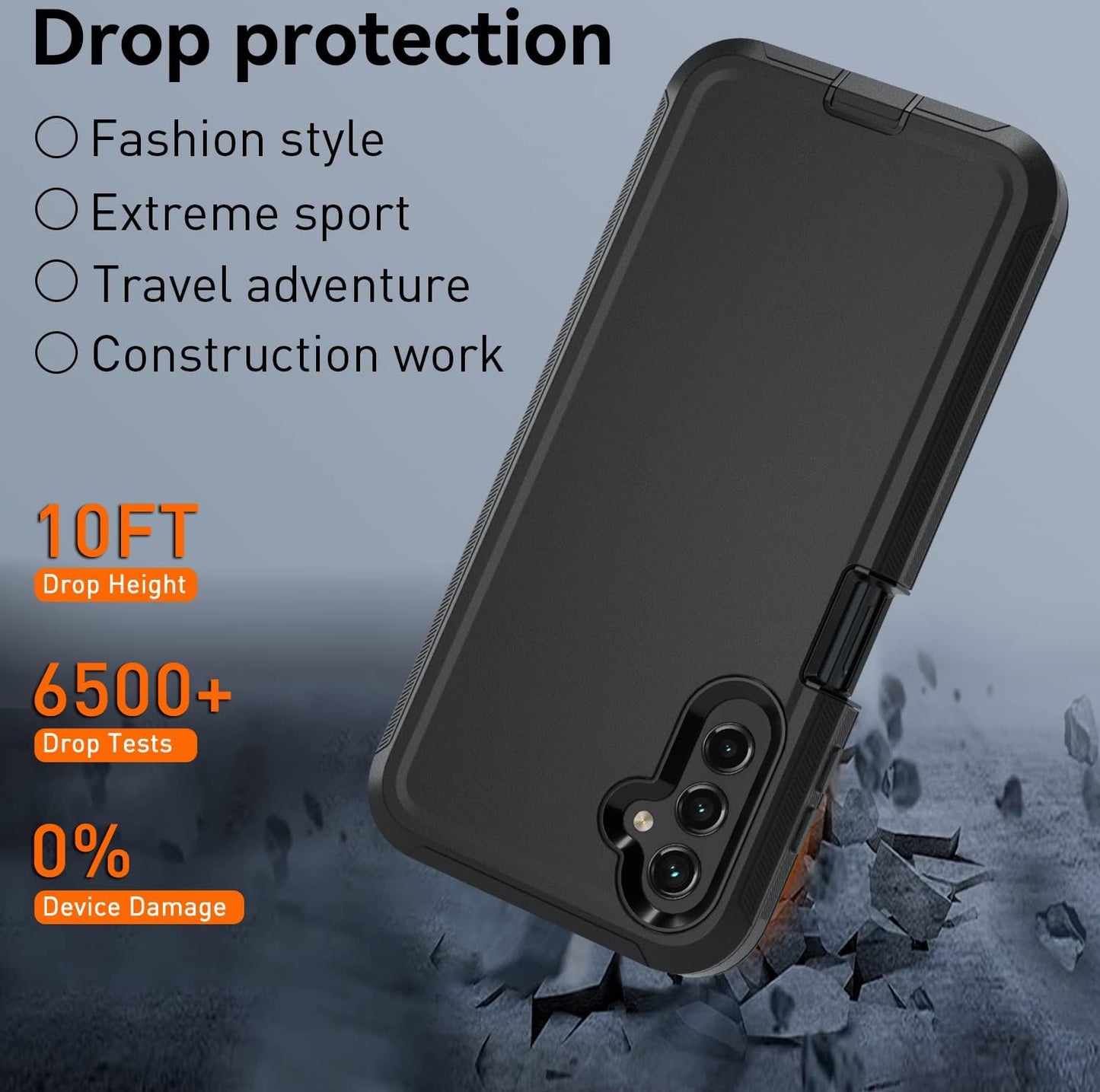 for Samsung Galaxy A14 5G case,A14 5G Heavy Duty case,[Military Grade Protective ][Shockproof] [Dropproof] [Dust-Proof], ONLY Fit Galaxy A14 5G Phone (Black)