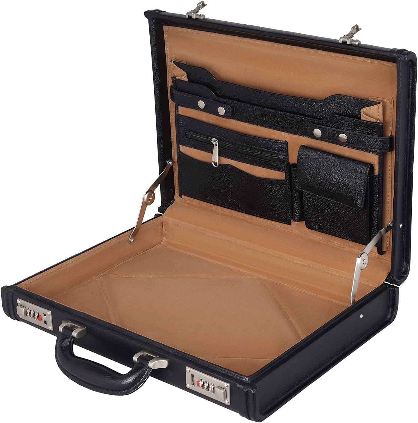 Full Grain Leather Briefcase Attache Case For Unisex Size L17xW3xH12 Inches Briefcase Bag
