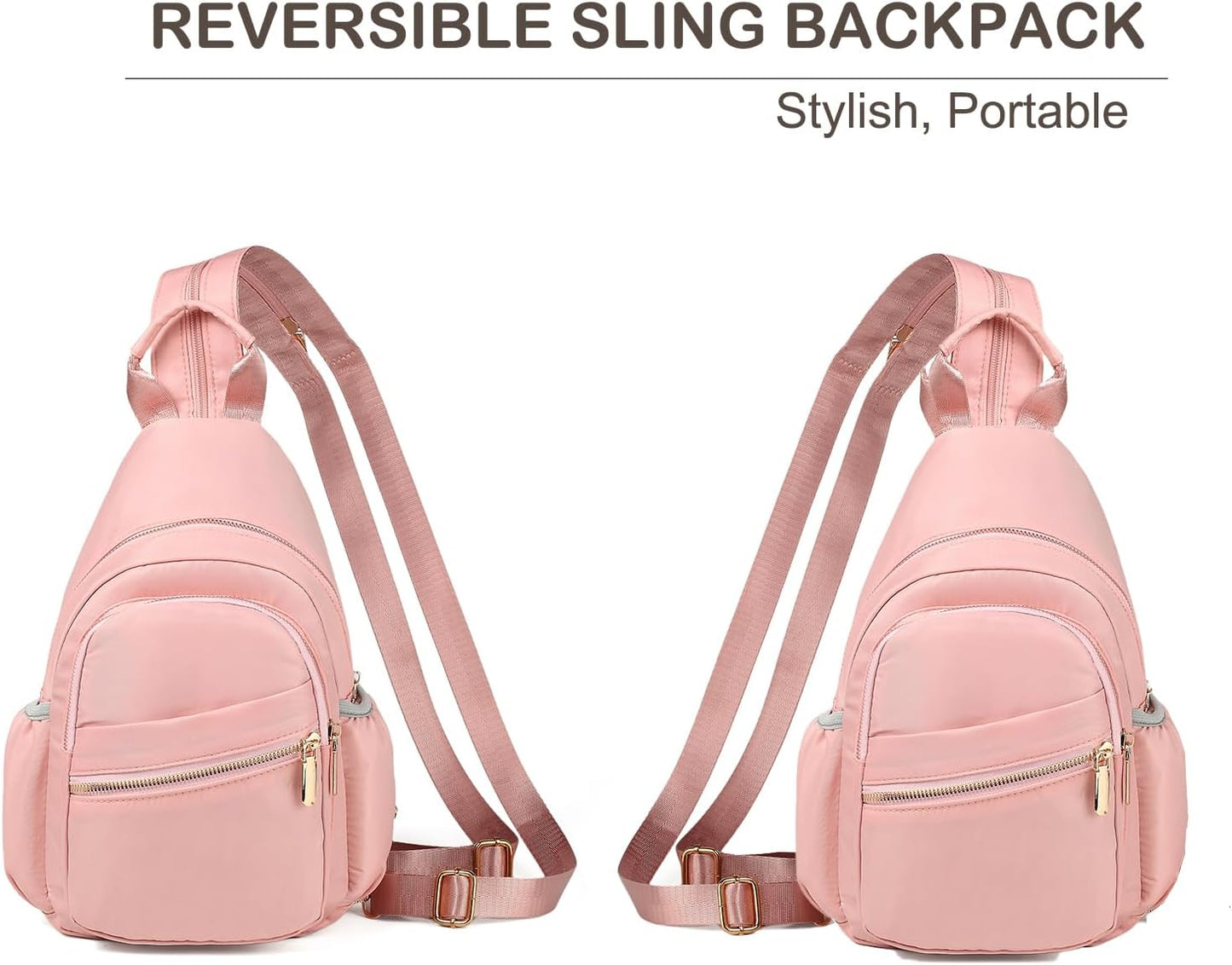 Small Crossbody Sling Bag for Women, Mini Backpack Sling Backpack Convertible, Chest Bag for Hiking Daypack