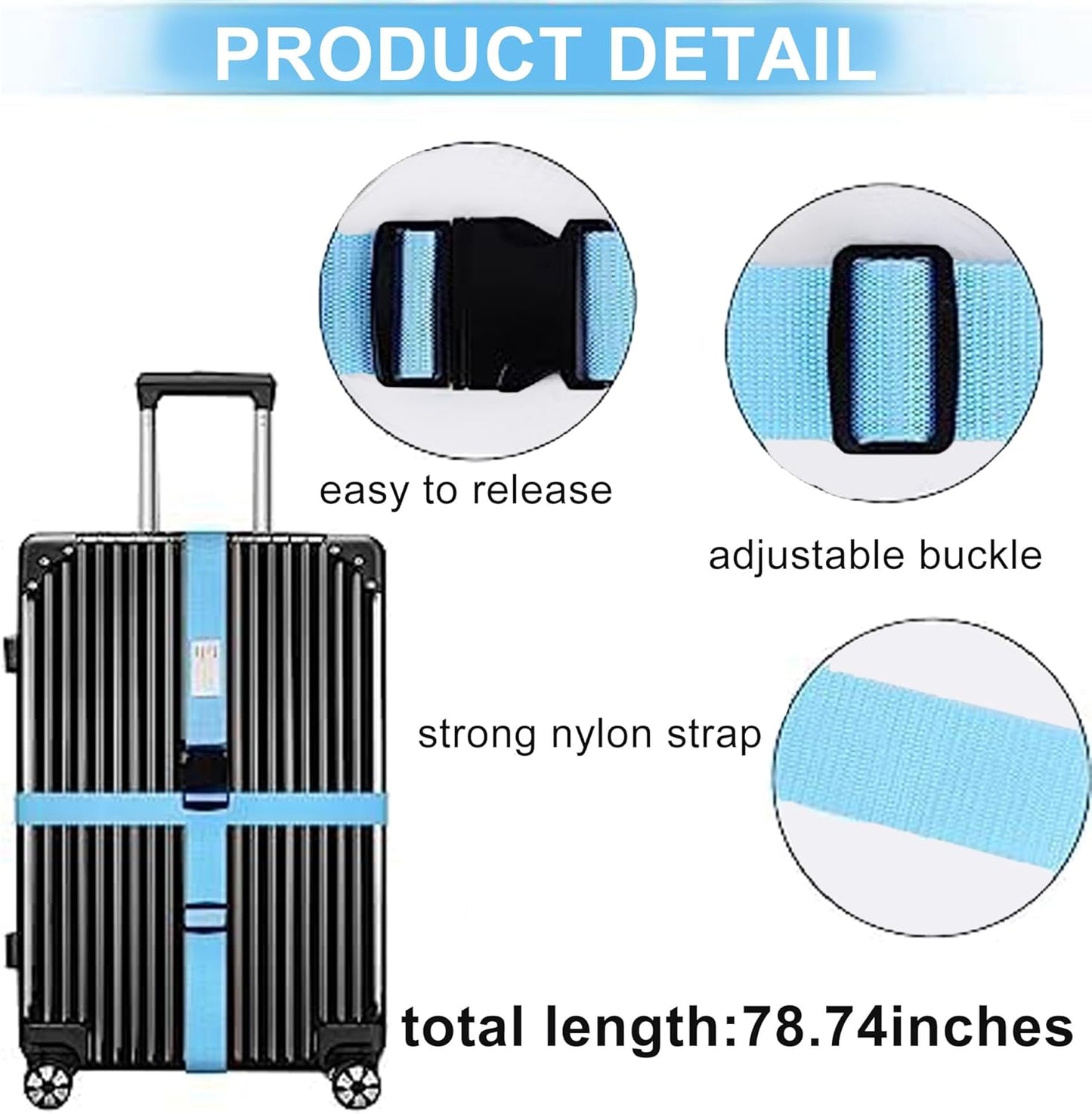 Suitcase Belts, Adjustable Luggage Straps, The Belt to Keep Your Suitcase Secure While Traveling, Premium Accessory for Travel Accessories