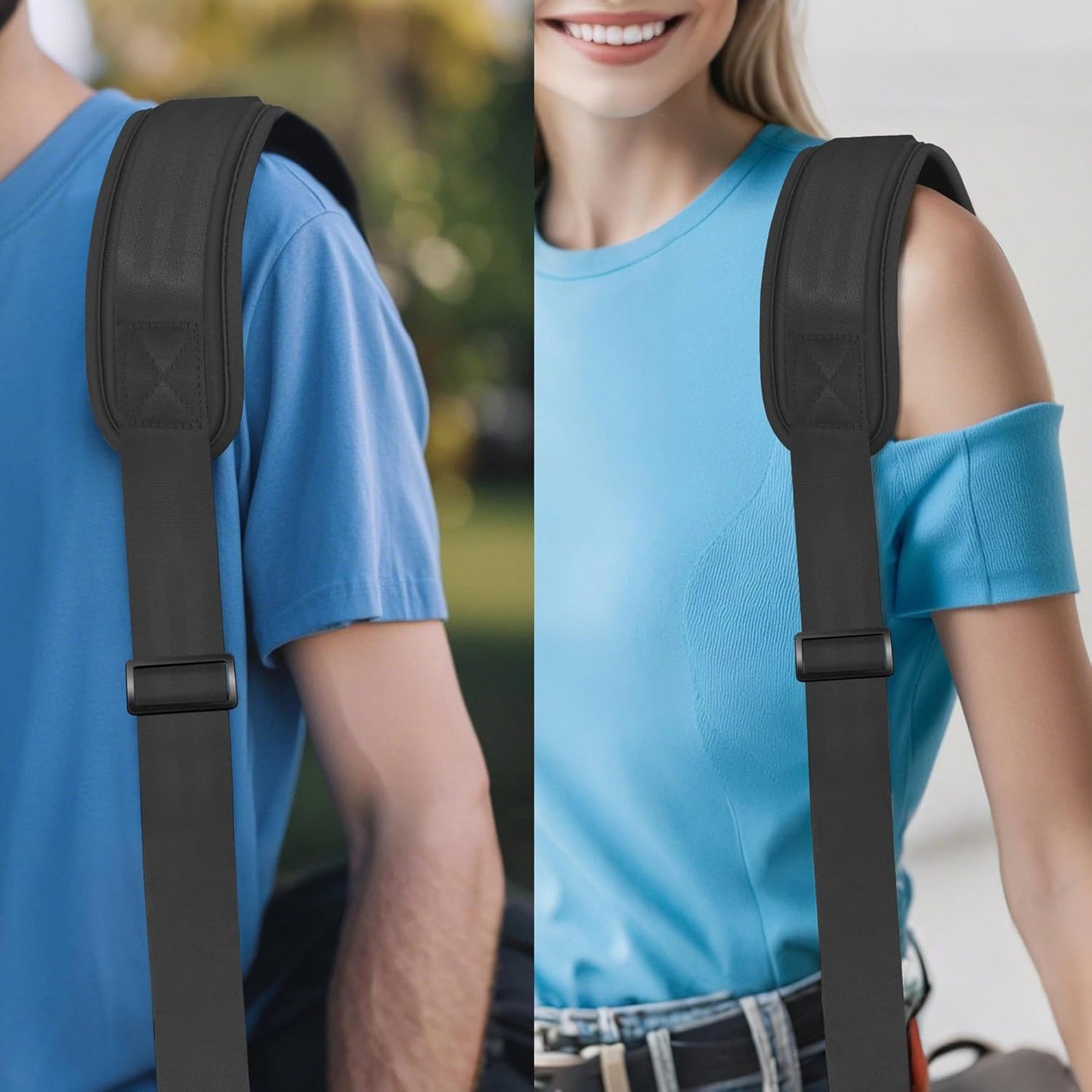 ZINZ Shoulder Strap - 59 Inch Universal Heavy-duty Adjustable Strap with Ultra-thick Fixed Breathable Pad for Laptop, Gym, Camera Bag and More -Dark gray