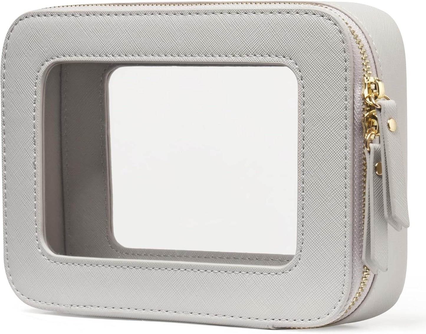 Popvibe Clear Makeup Bag Travel Cosmetic Case Transparent Toiletry Bag with Zipper, Portable Make