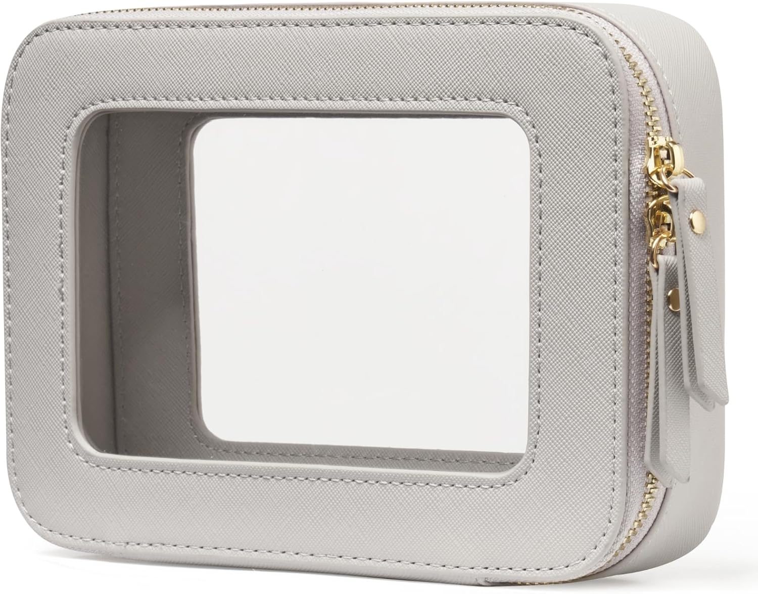 Popvibe Clear Makeup Bag Travel Cosmetic Case Transparent Toiletry Bag with Zipper, Portable Make