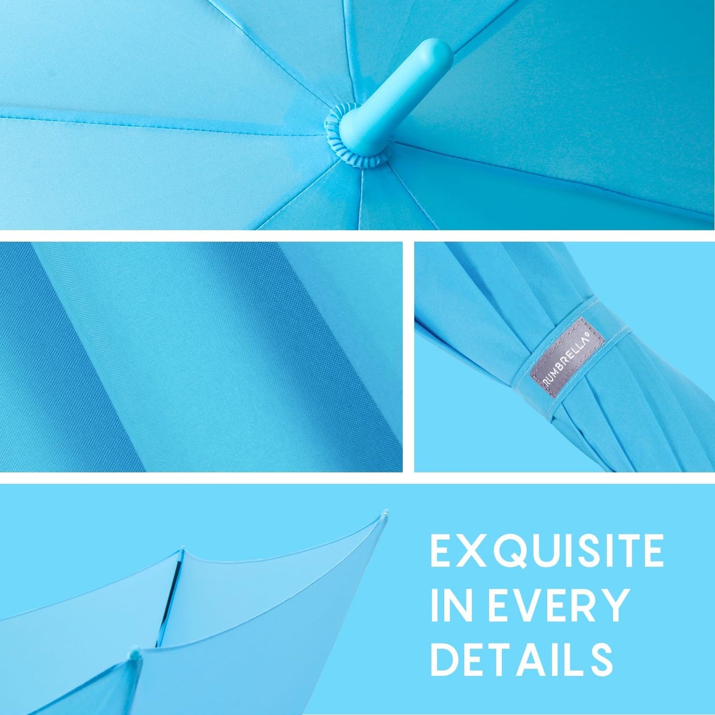 RUMBRELLA UV Stick Umbrella Auto Open UPF 50+ with J Hook Handle 51IN