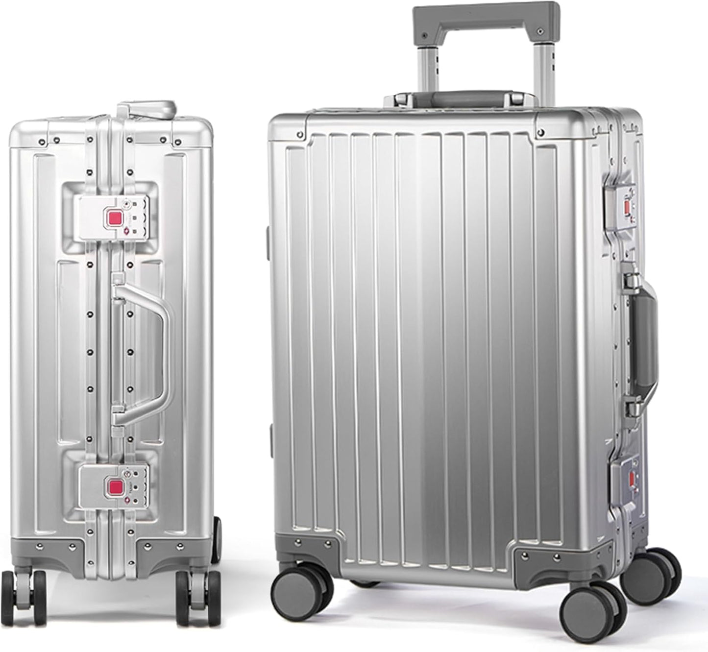 UrbanExplorer All Aluminum Carry On Luggage 22x14x9 Airline Approved Heavy Duty Hard Shell Suitcases Zipperless Suitcase with TSA Lock, Sliver, 20 Inch