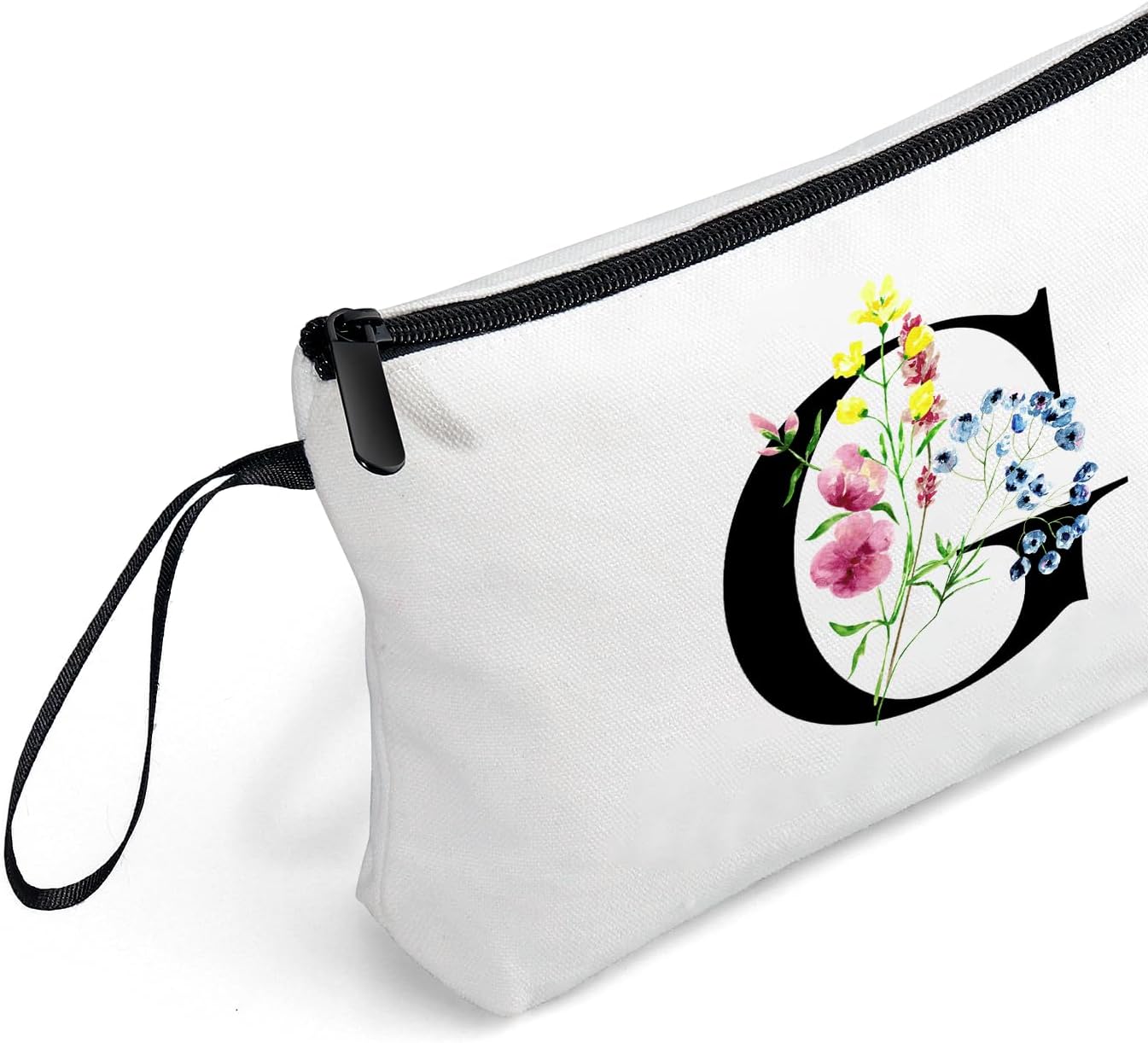 SEAMOON Women Birthday Unique Initial Funny Gifts for Teenage Girl Sister Friends Bridesmaid Personalized Travel Make up Cosmetic Bag with Mirror Valentines Mothers Day Christmas Graduation G