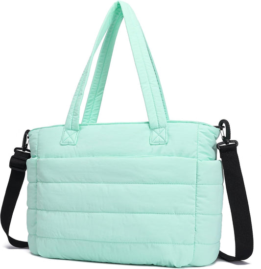 AOCINA Puffy Tote Bag for Women Quilted Work Bag Nurse Bags Women's Handbags for Travel